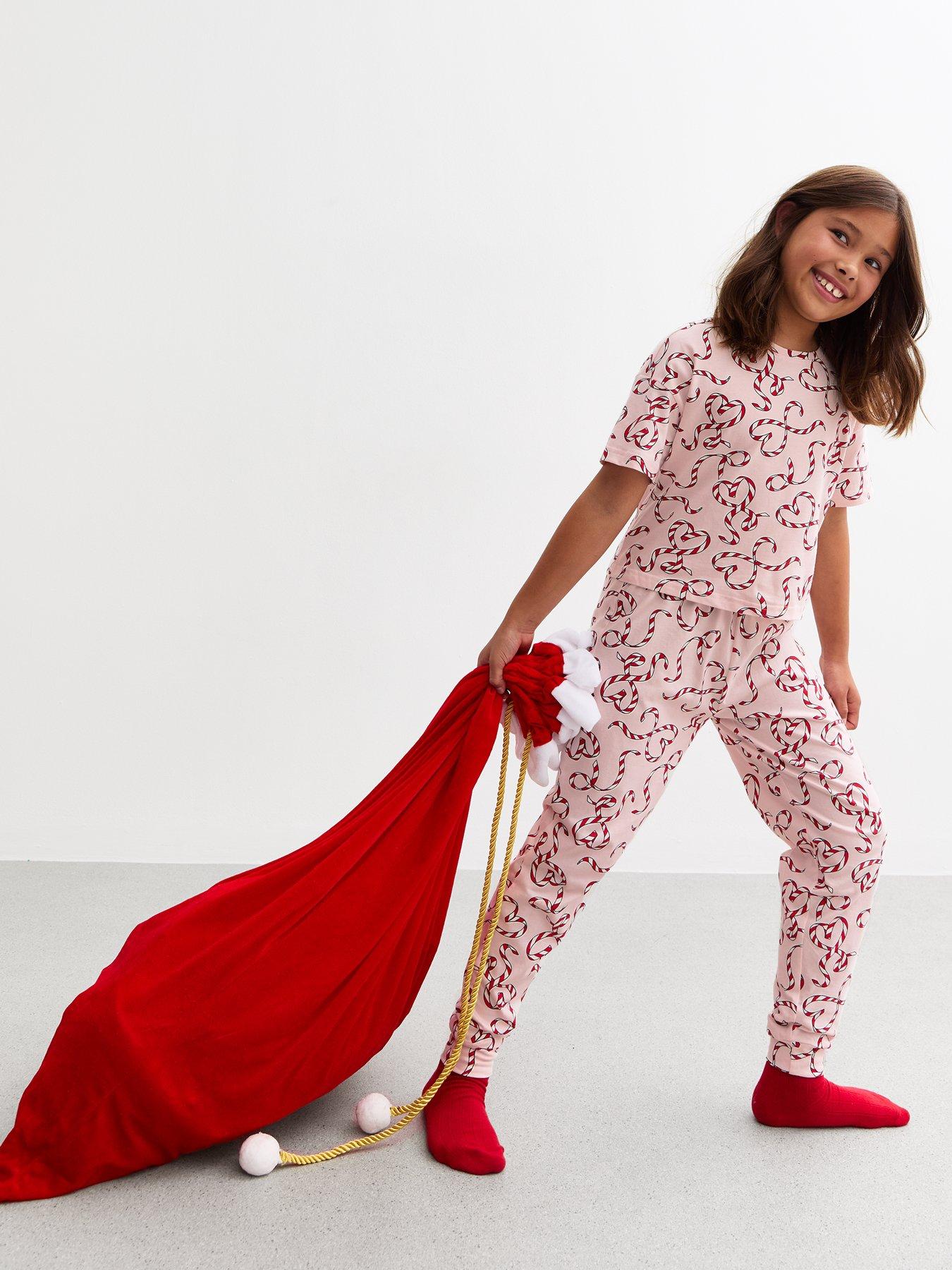 new-look-915-girls-pink-christmas-candy-cane-heart-print-jersey-pyjama-set