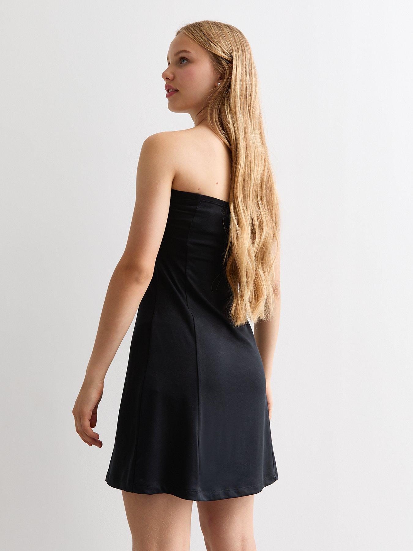 new-look-915-girls-black-notched-hem-bandeau-dressback