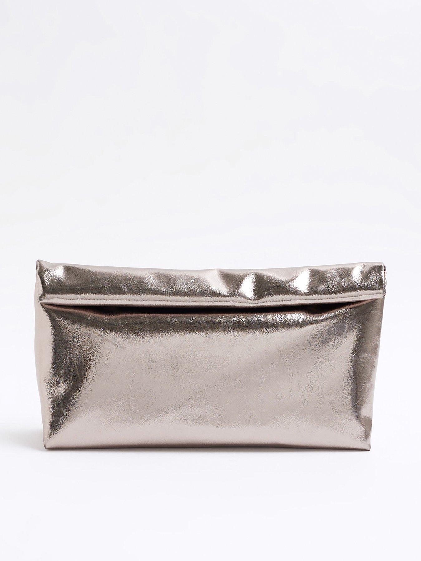 river-island-roll-top-clutch-silver