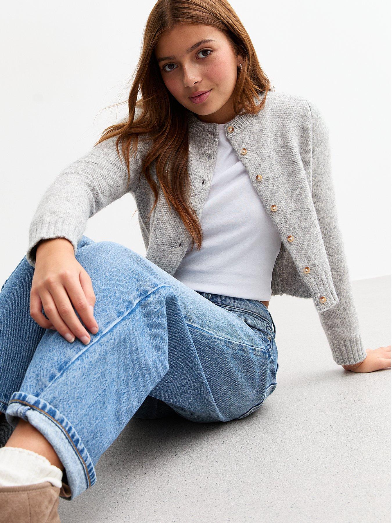 new-look-915-girls-light-grey-crop-cardigan