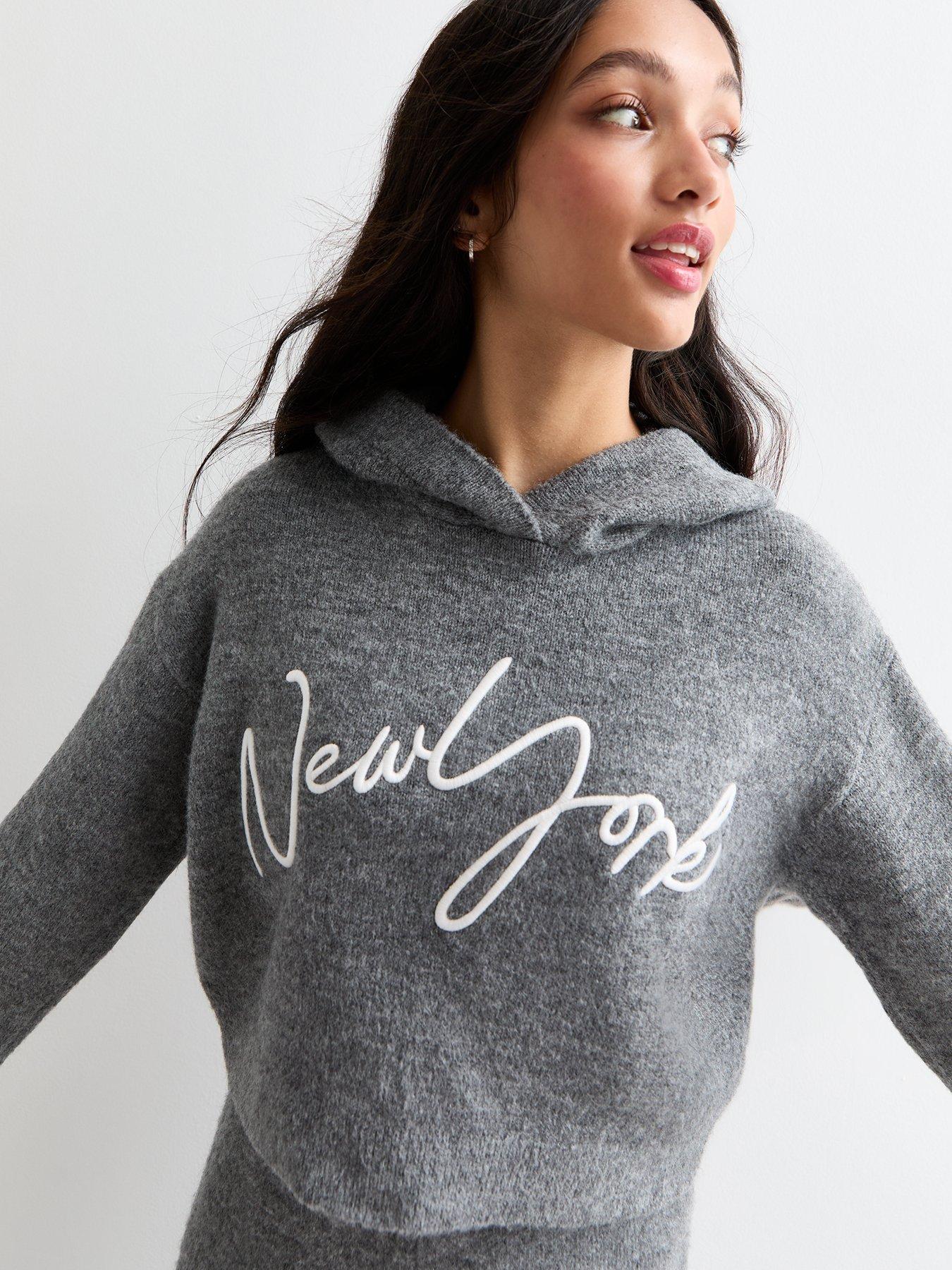 new-look-915-girls-dark-grey-new-york-knit-hoodieoutfit