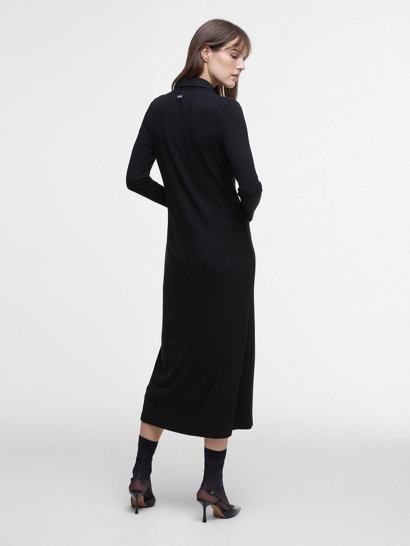 barbour-international-della-midi-dress-blackstillFront