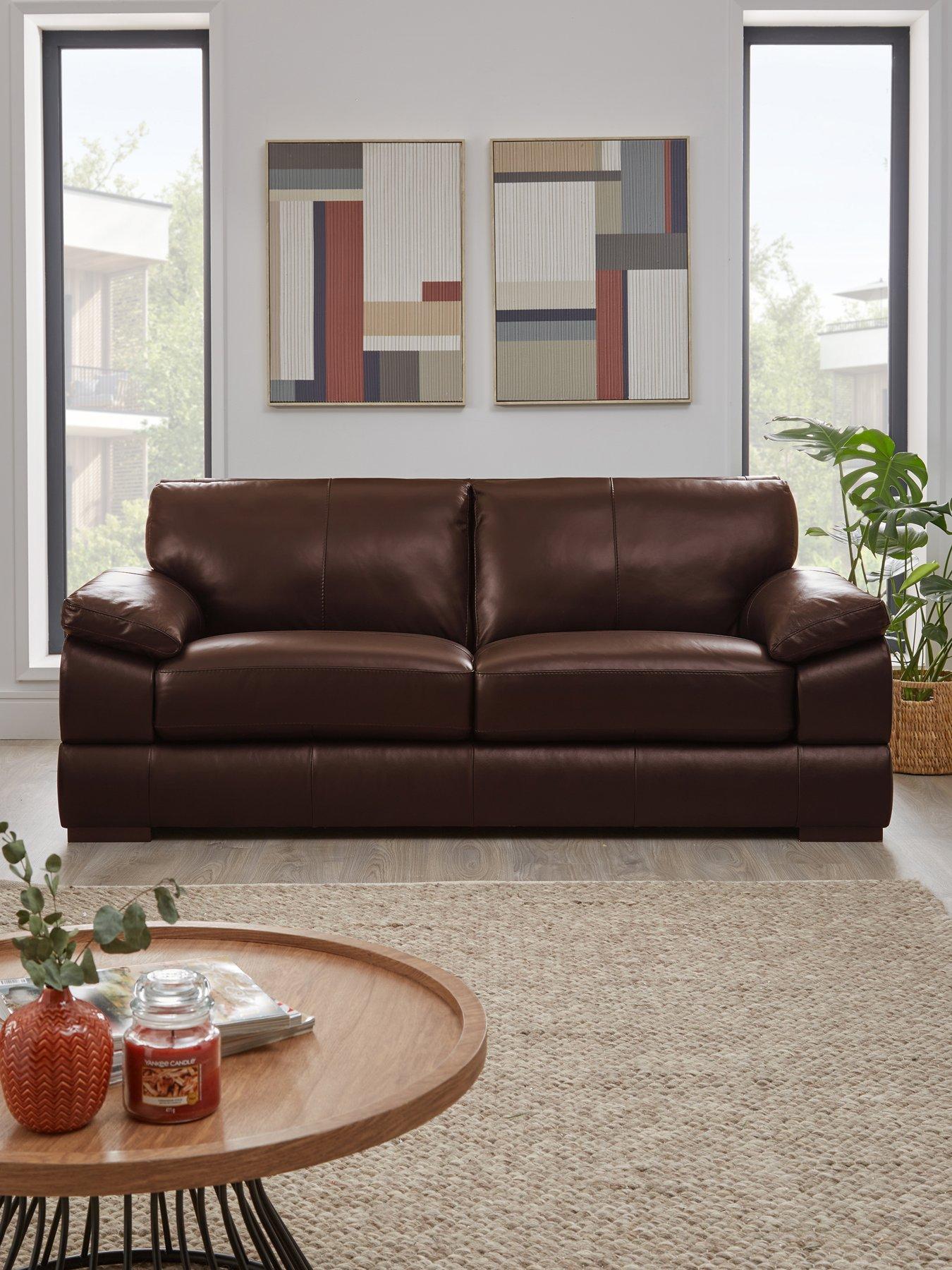 The Very Collection Marlow Italian Leather 3 Seater Sofa