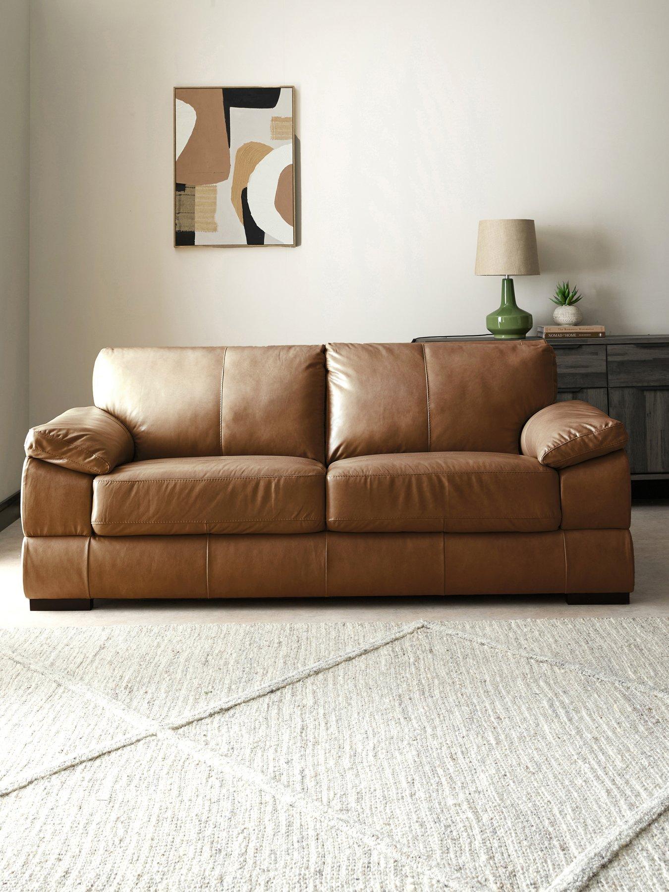 The Very Collection Marlow Italian Leather 3 Seater Sofa