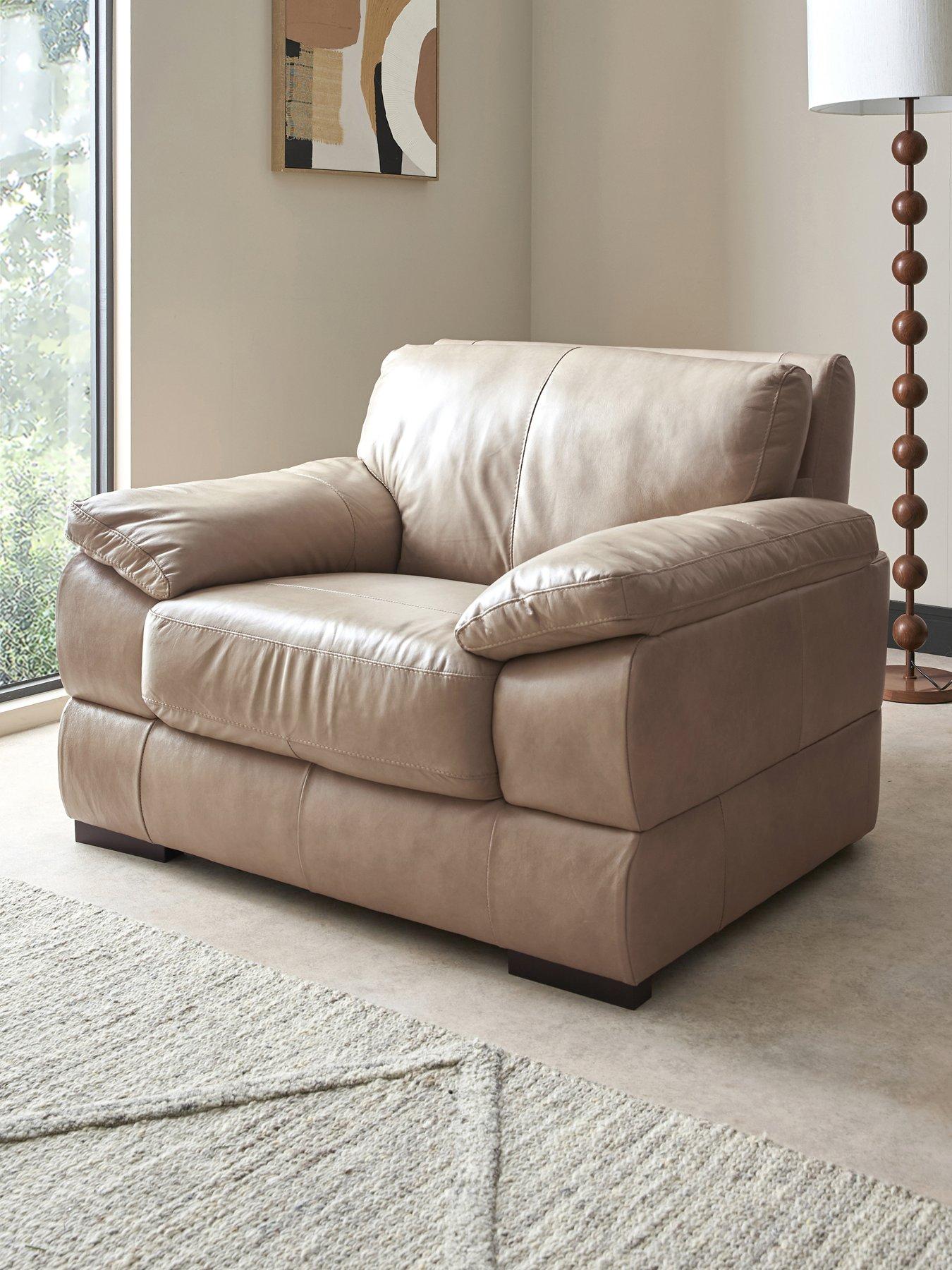 Image 1 of 7 of The Very Collection Marlow Italian Leather Armchair