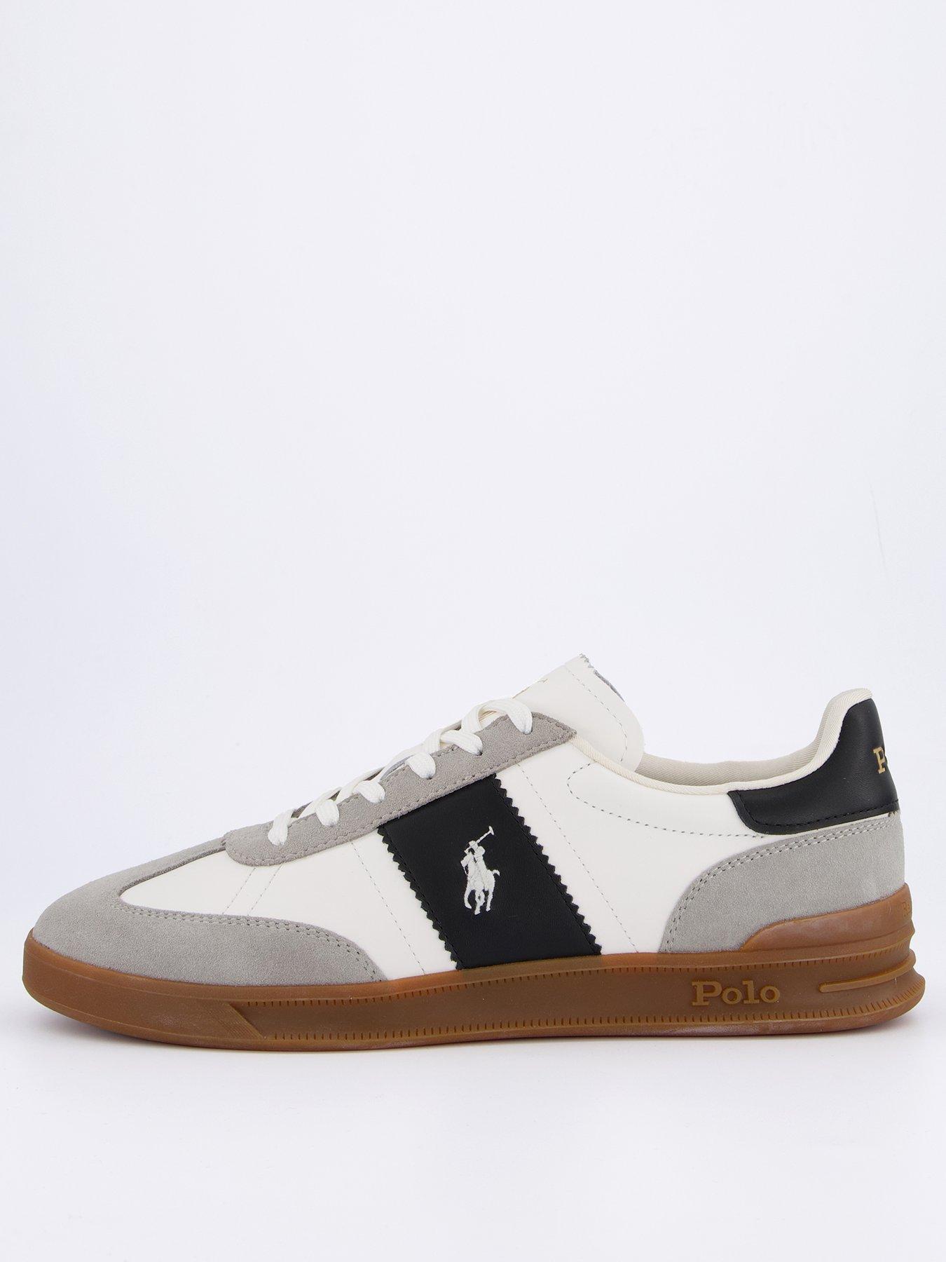 Image 1 of 7 of Polo Ralph Lauren Heritage Aera Leather Trainer - White