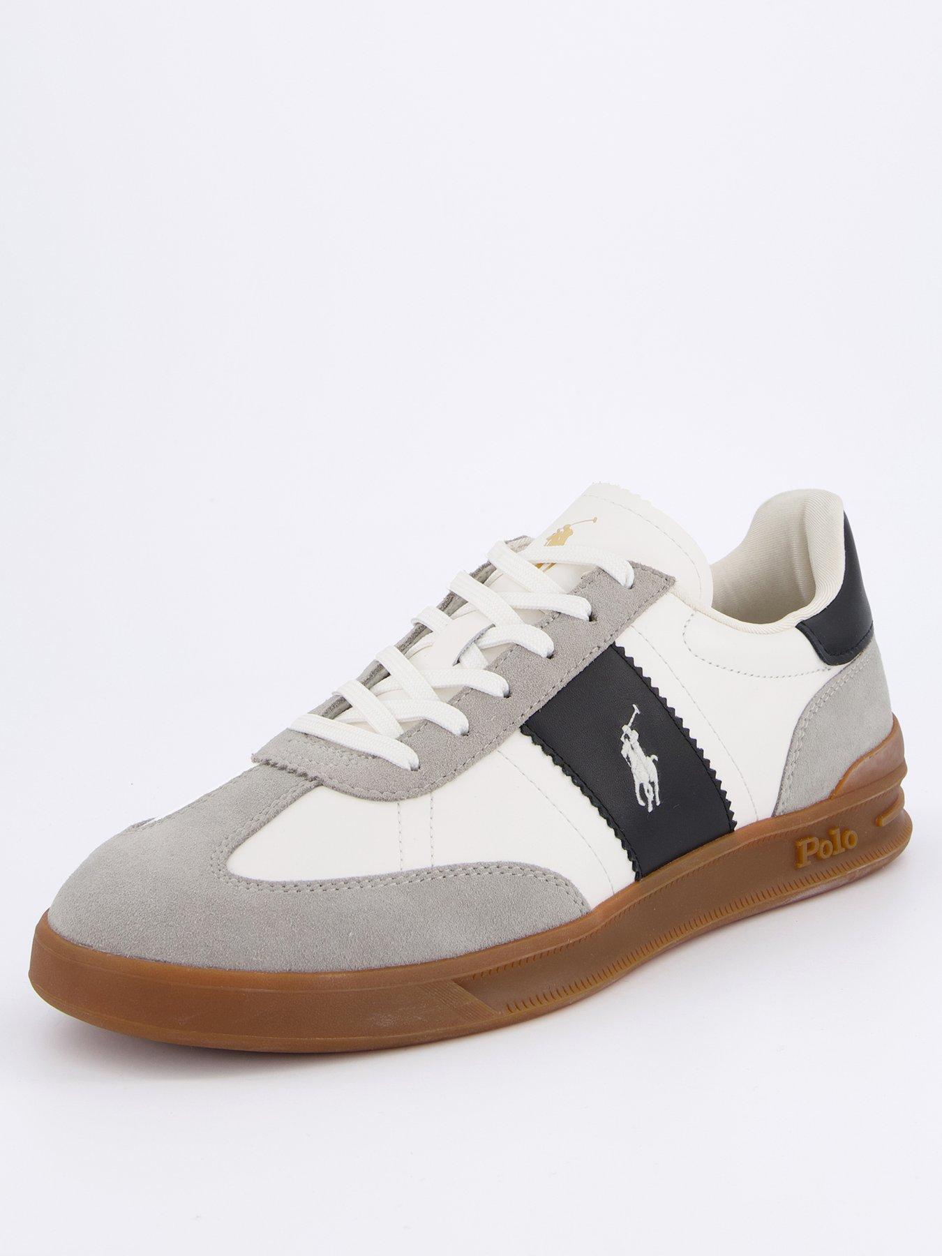 Image 2 of 7 of Polo Ralph Lauren Heritage Aera Leather Trainer - White
