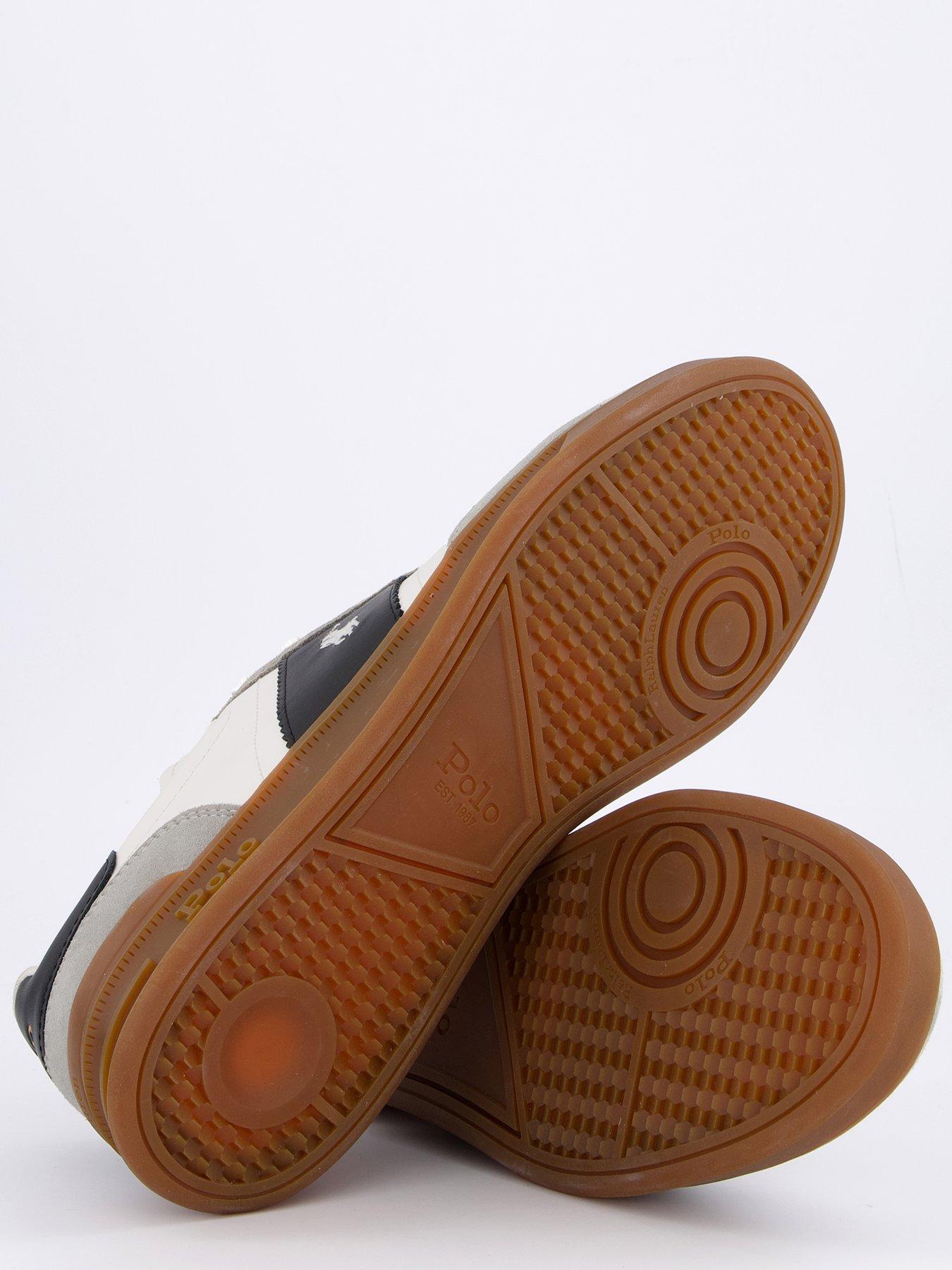 Image 4 of 7 of Polo Ralph Lauren Heritage Aera Leather Trainer - White