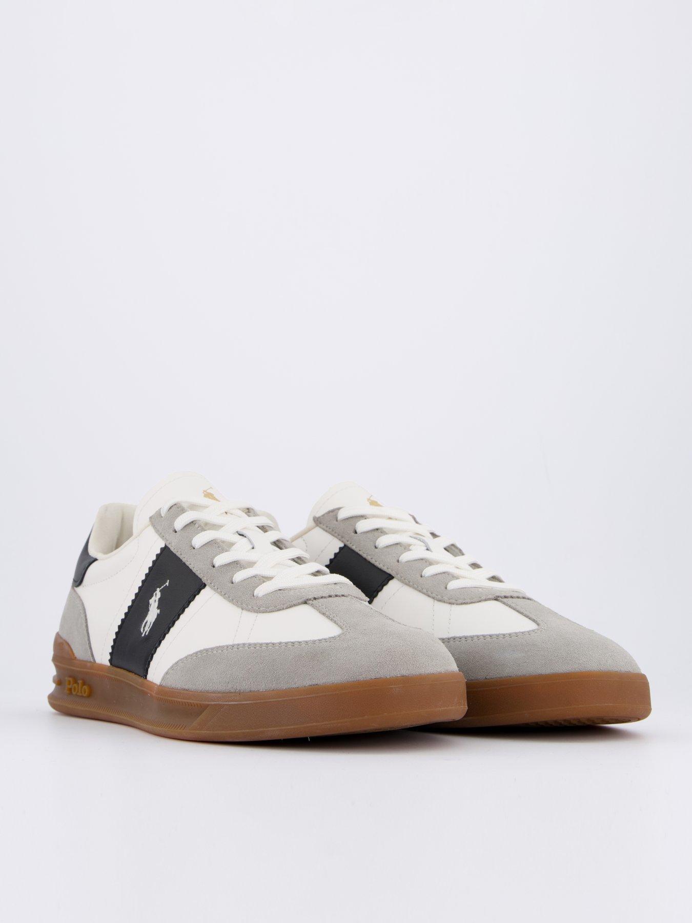 Image 6 of 7 of Polo Ralph Lauren Heritage Aera Leather Trainer - White