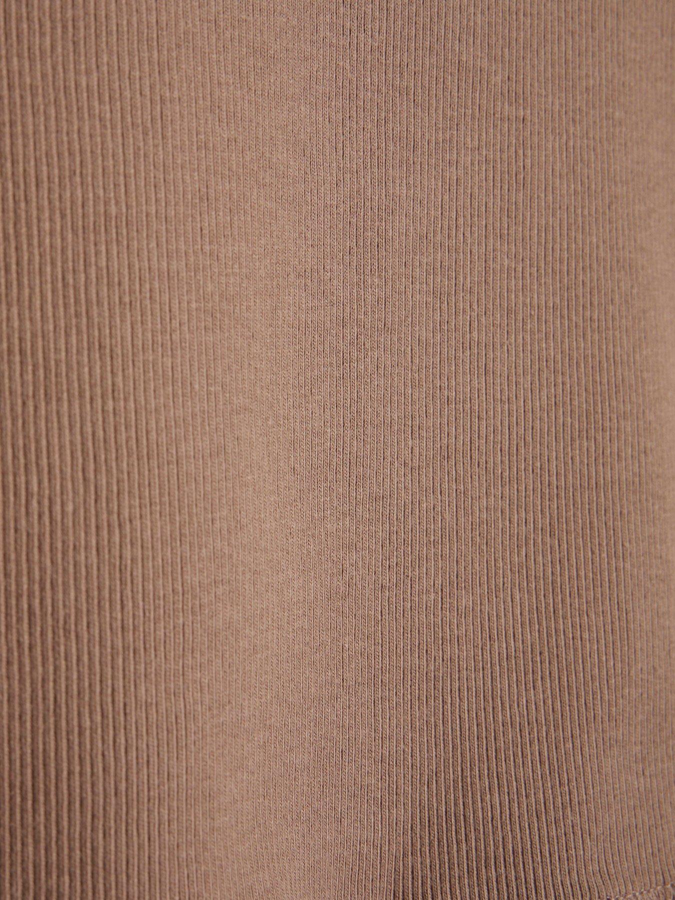 Image 6 of 6 of River Island Ribbed Baby Tee - Light Brown