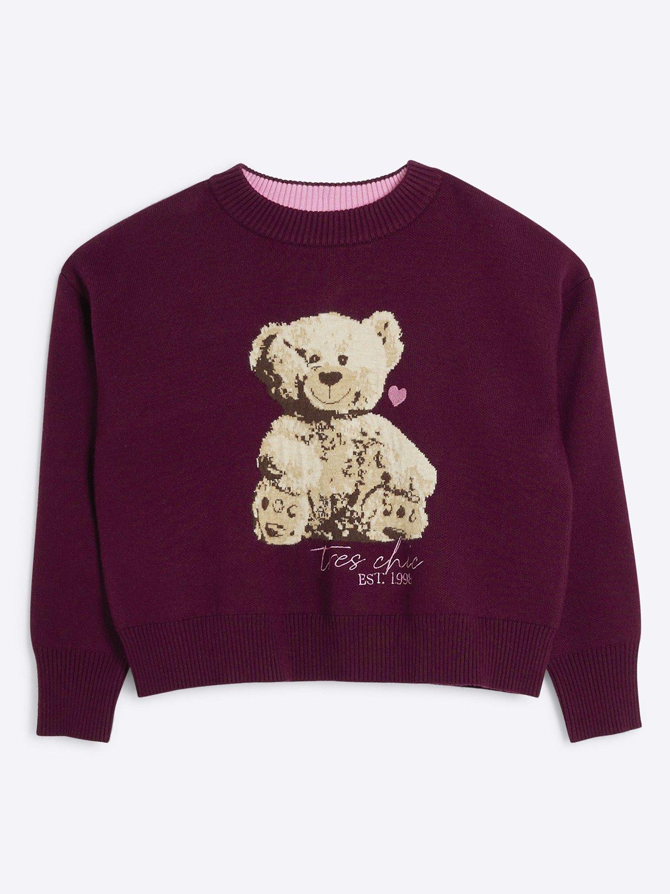 river-island-girls-burgundy-bear-jumper-red