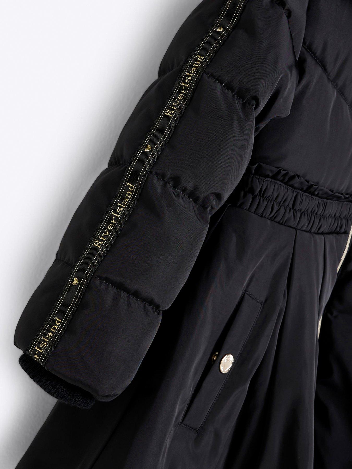 river-island-mini-mini-girl-pleated-skirt-padded-coat-blackdetail