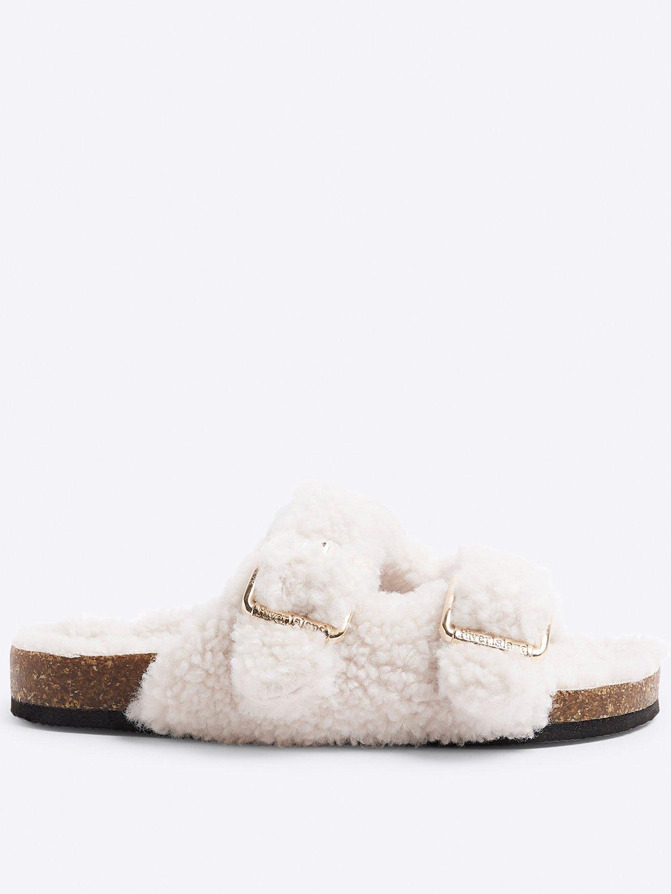 river-island-older-girl-borg-footbed-slippers-cream