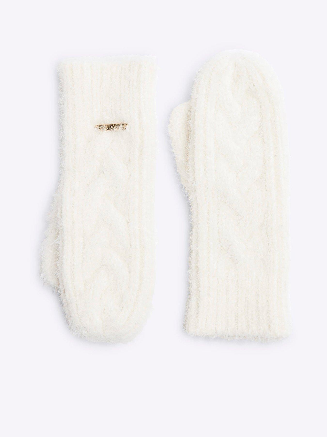 river-island-older-girl-cable-knit-mittens-cream