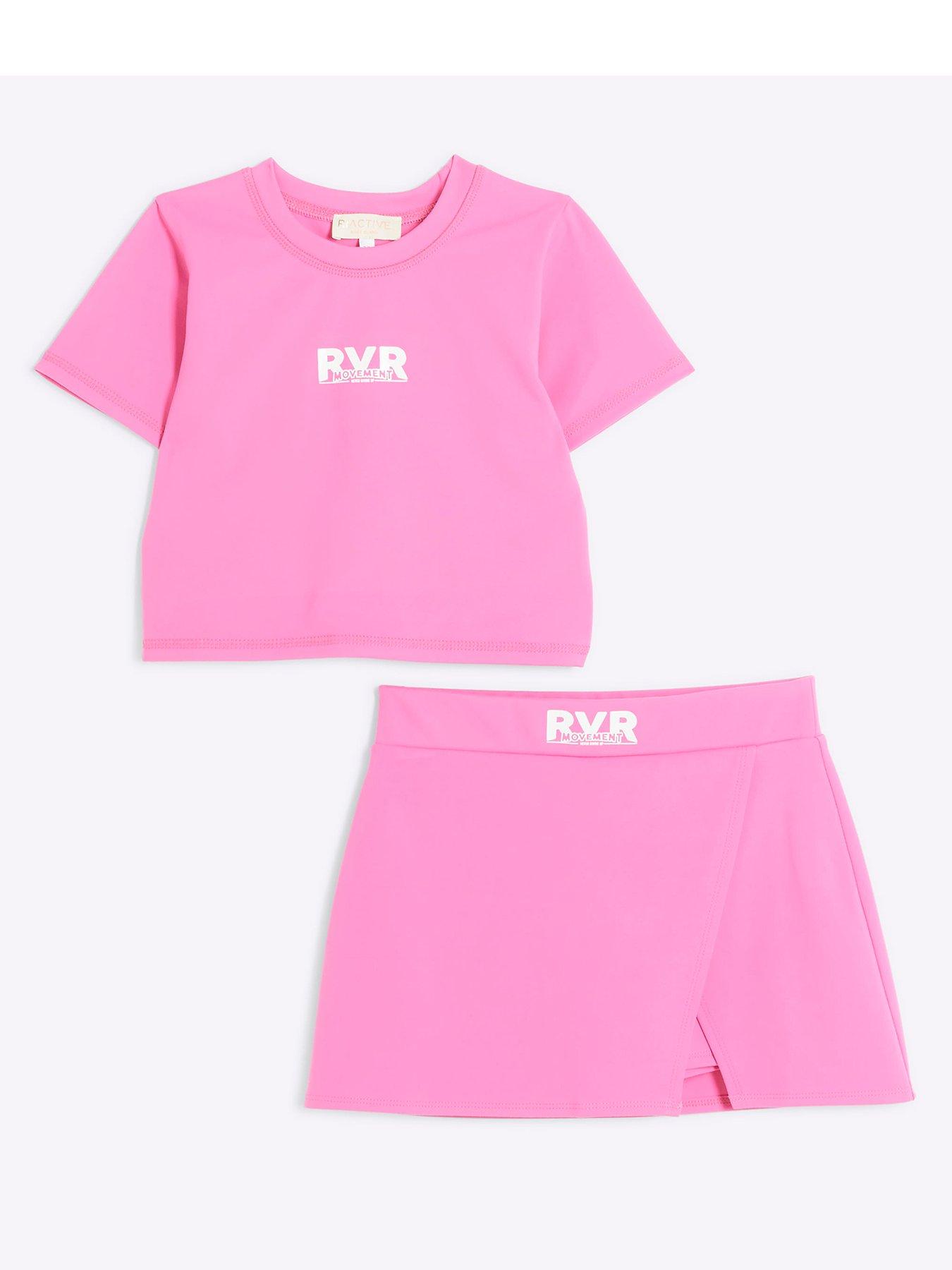 river-island-older-girl-sl-active-tee-and-skort-pink