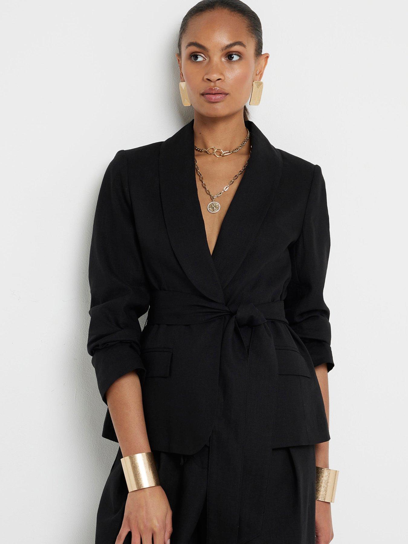 river-island-belted-linen-wrap-blazer-black