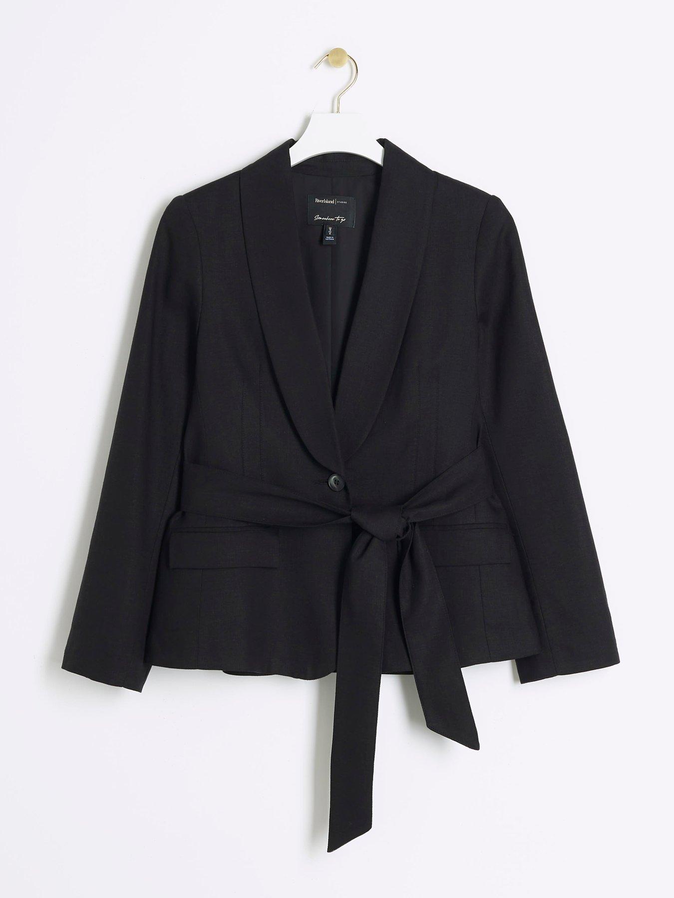 river-island-belted-linen-wrap-blazer-blackoutfit