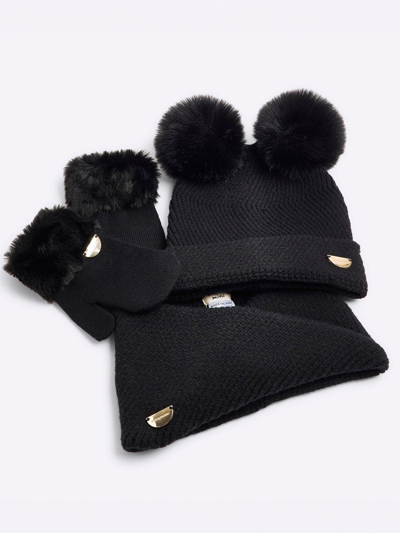 river-island-mini-mini-girl-mittens-beanie-and-snood-set-blackback