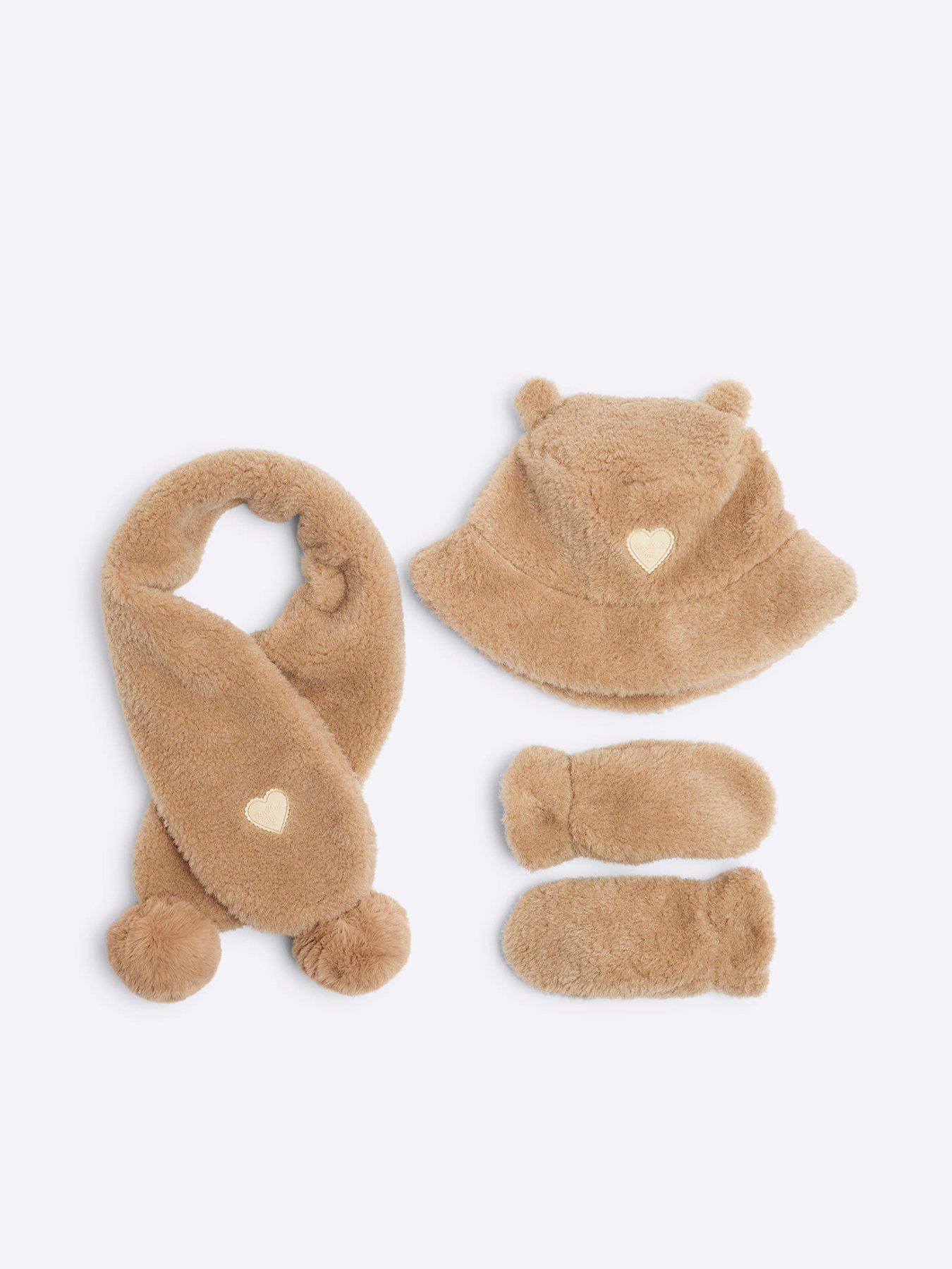 river-island-mini-mini-girl-borg-hat-scarf-mittens-set-beige