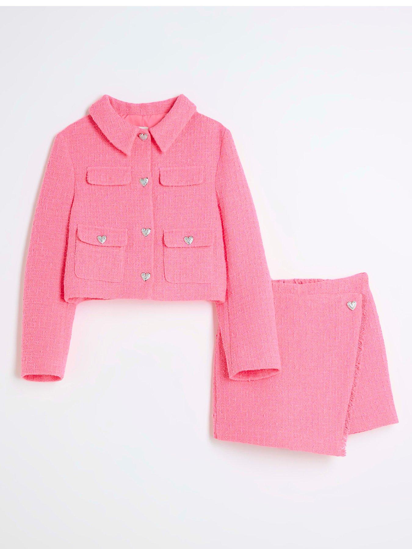 river-island-girls-boucle-blazer-and-skirt-set-pink