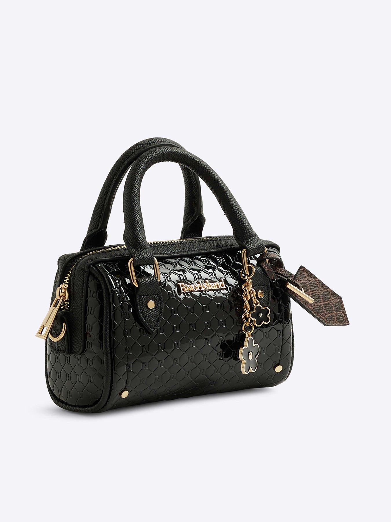 river-island-embossed-mini-bowler-bag-blackback