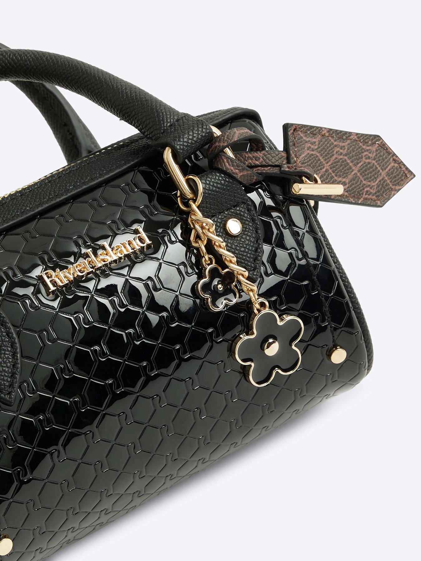 river-island-embossed-mini-bowler-bag-blackdetail