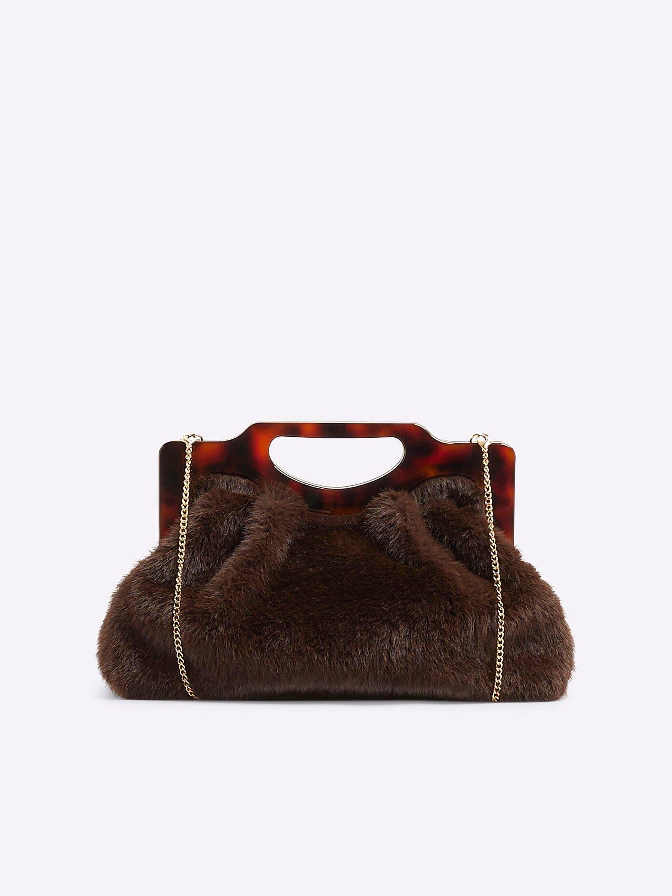 river-island-fur-frame-clutch-bag-dark-brownstillFront