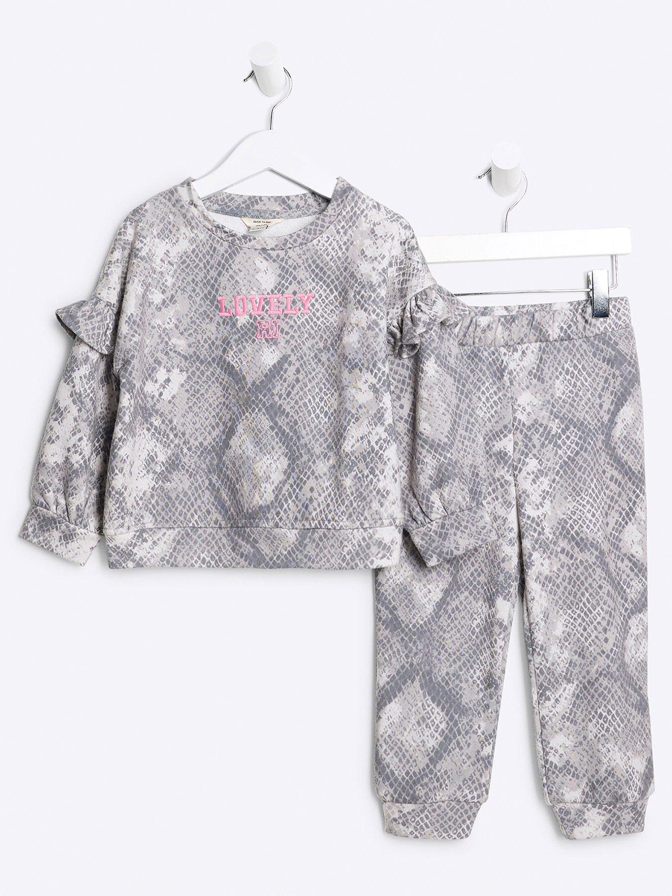 river-island-mini-mini-girl-snake-print-sweatshirt-set-beige