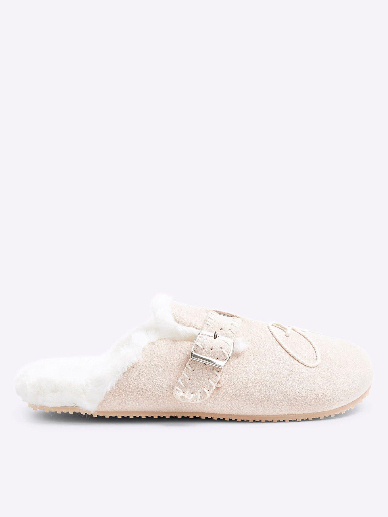 river-island-footbed-mule-slipper-cream