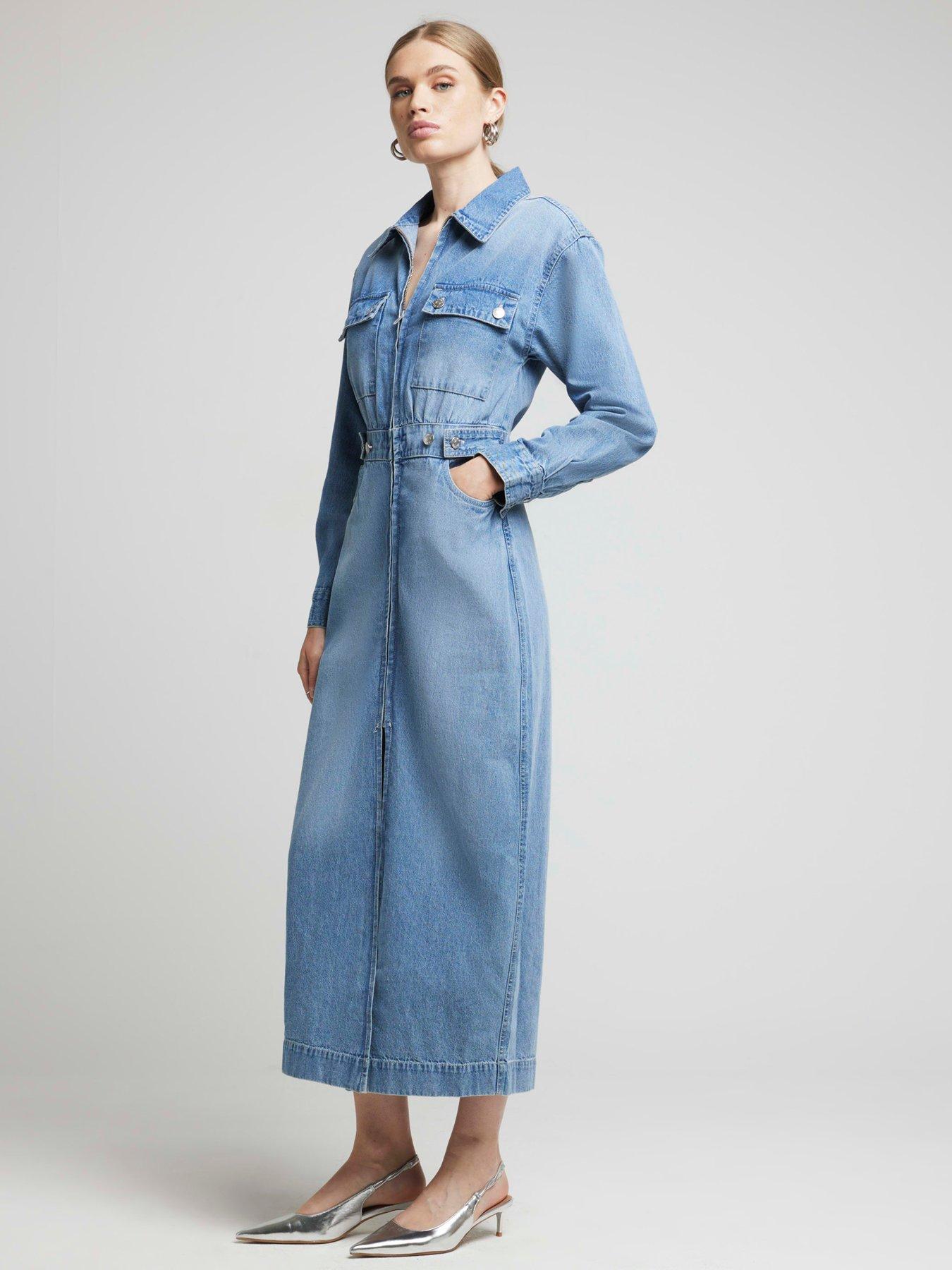 river-island-denim-utility-midi-dress-blue