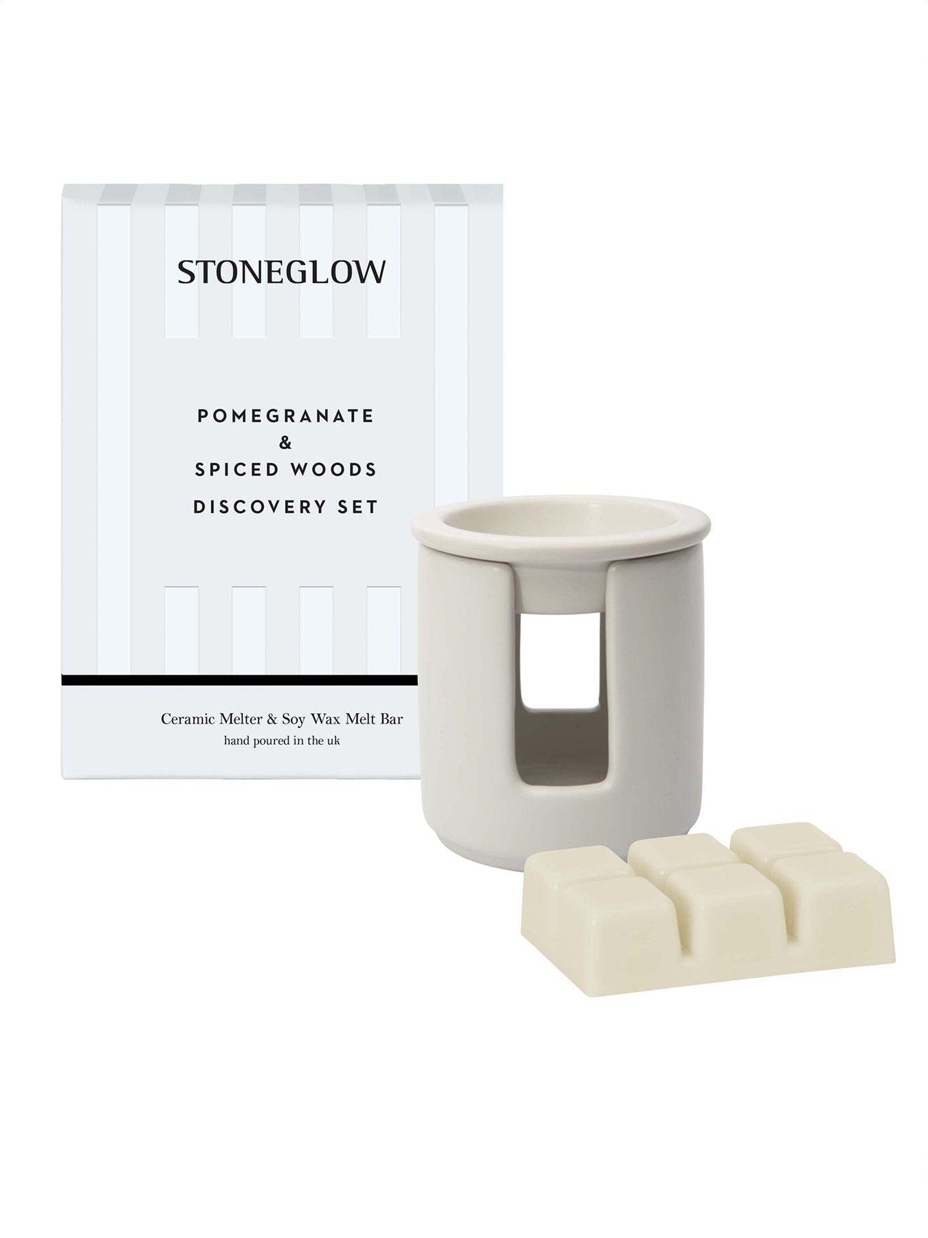 stoneglow-modern-classics-ceramic-wax-melter-set-pomegranate-spiced-woods