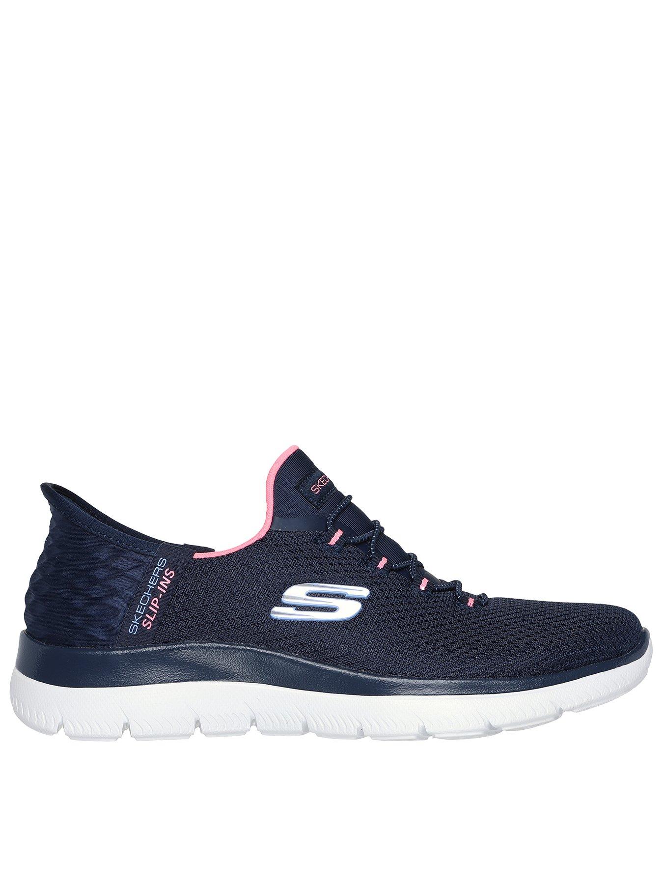 Image 1 of 5 of Skechers Wide Fit Summits Slip-in Diamond Dream Trainer - Navy