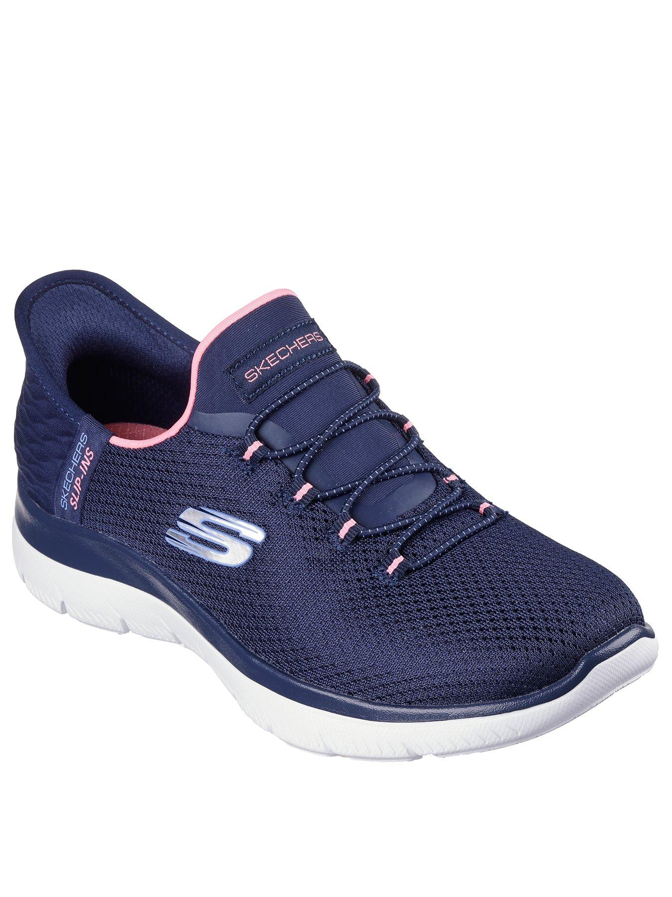 Image 2 of 5 of Skechers Wide Fit Summits Slip-in Diamond Dream Trainer - Navy