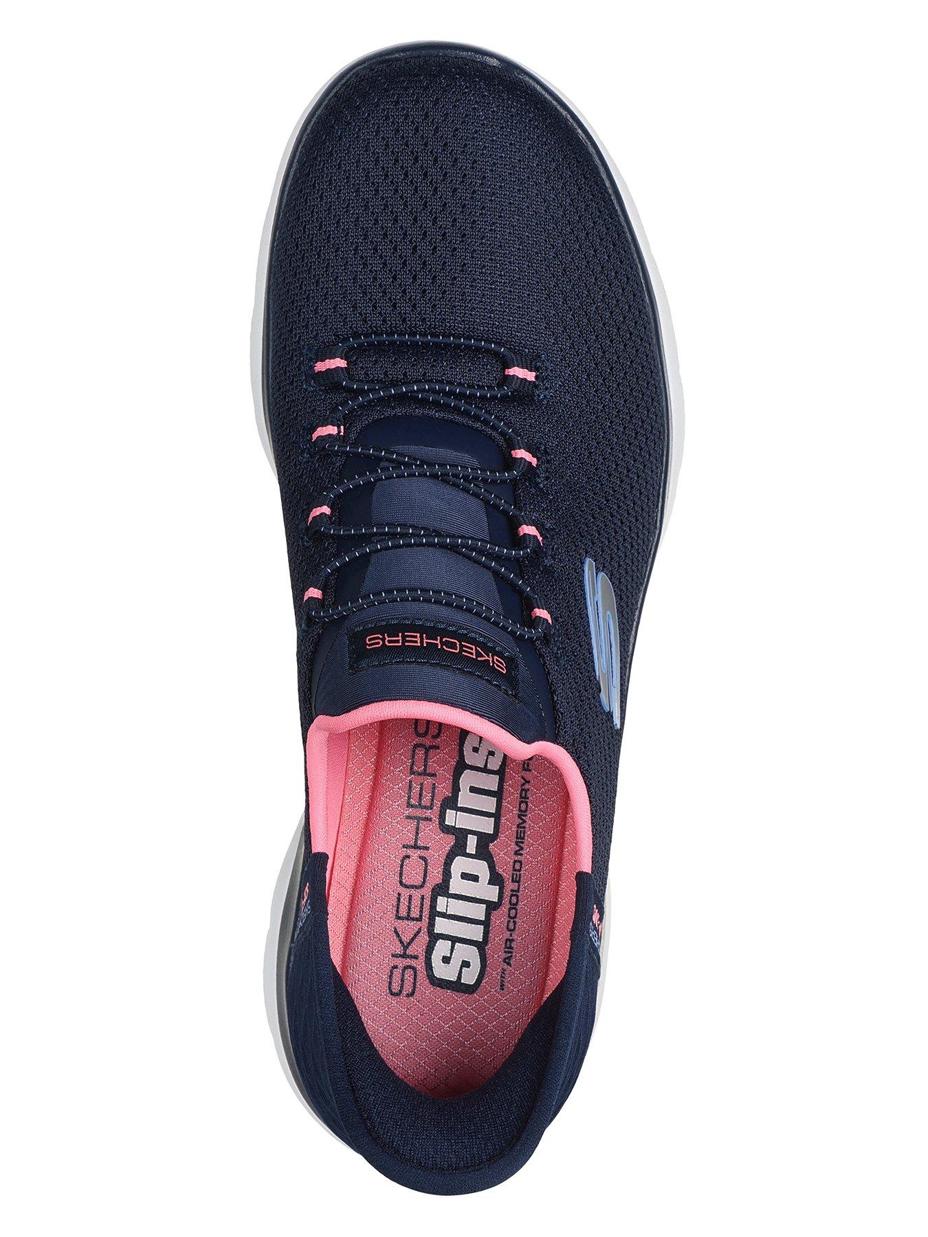 Image 3 of 5 of Skechers Wide Fit Summits Slip-in Diamond Dream Trainer - Navy