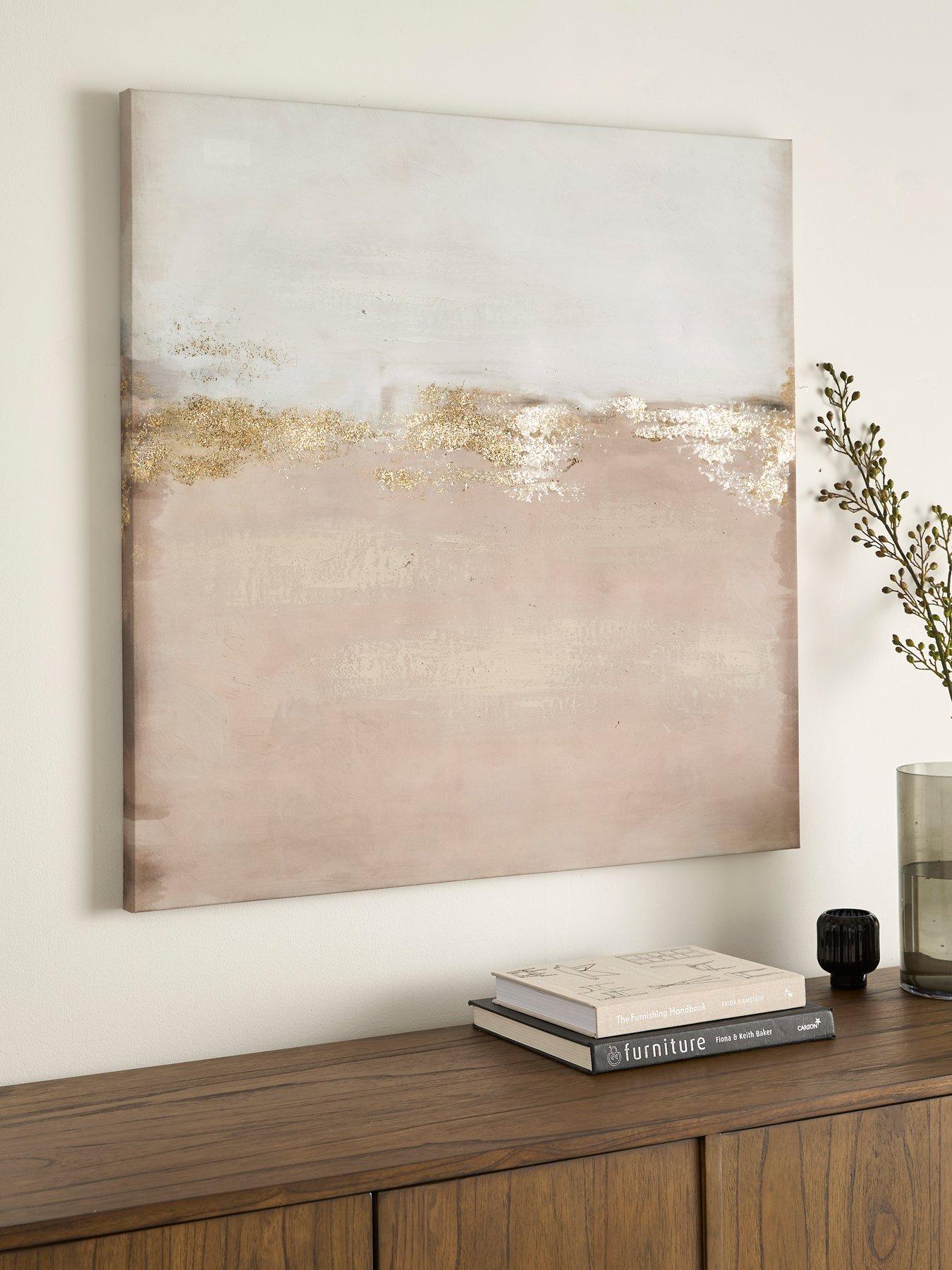 Image 1 of 5 of The Very Collection Abstract Gold Foil Hand-Touched Printed Canvas