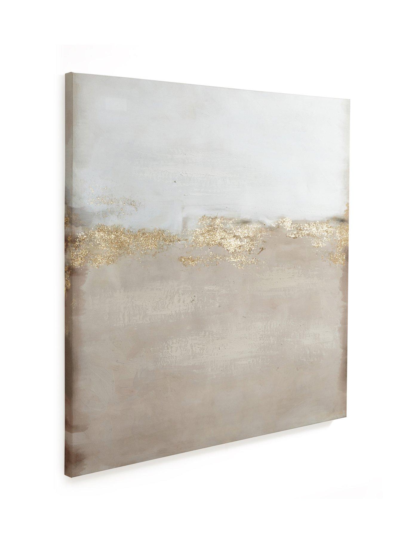 Image 3 of 5 of The Very Collection Abstract Gold Foil Hand-Touched Printed Canvas