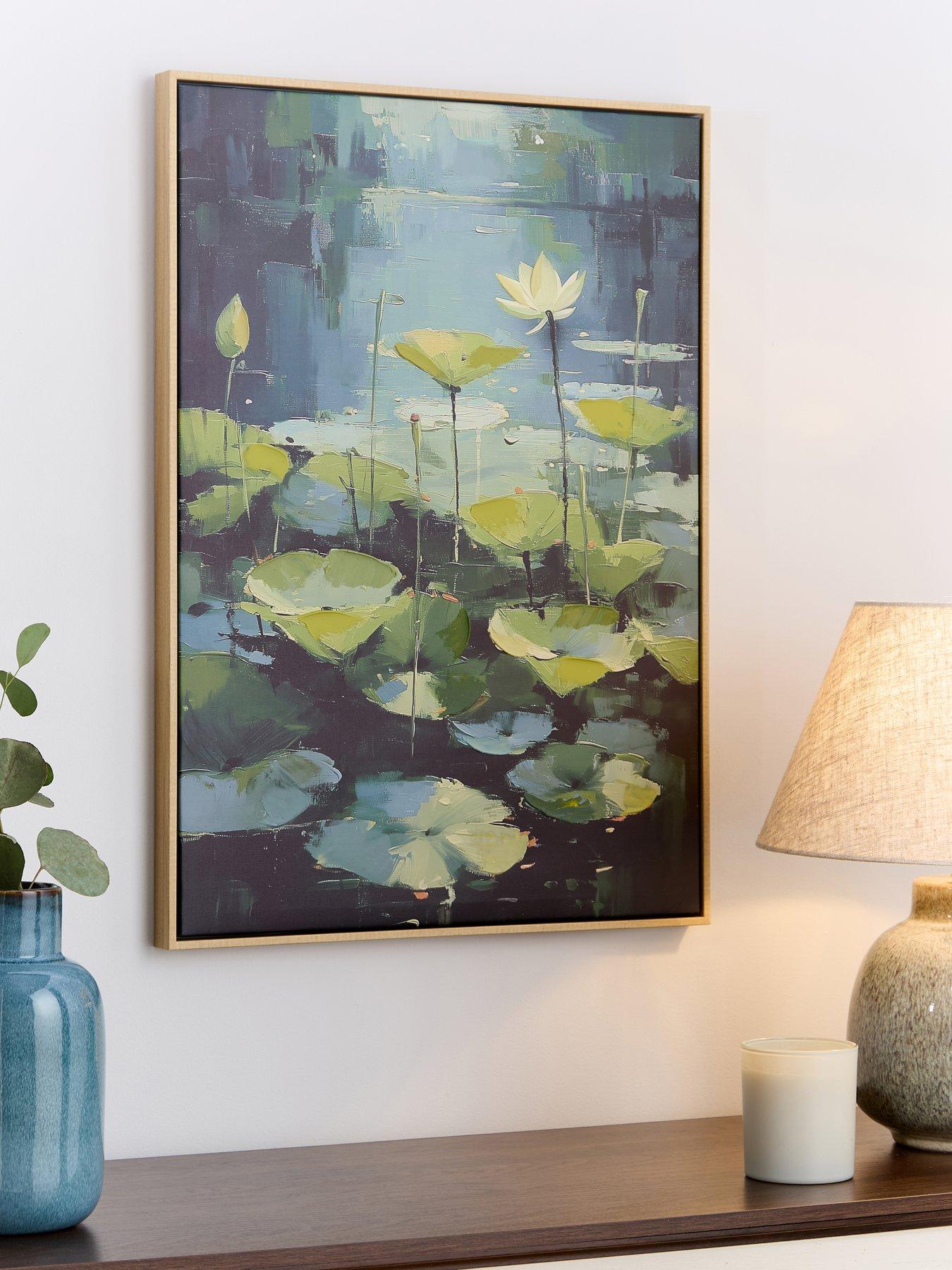 very-home-lily-pad-capped-printed-canvas-wall-art
