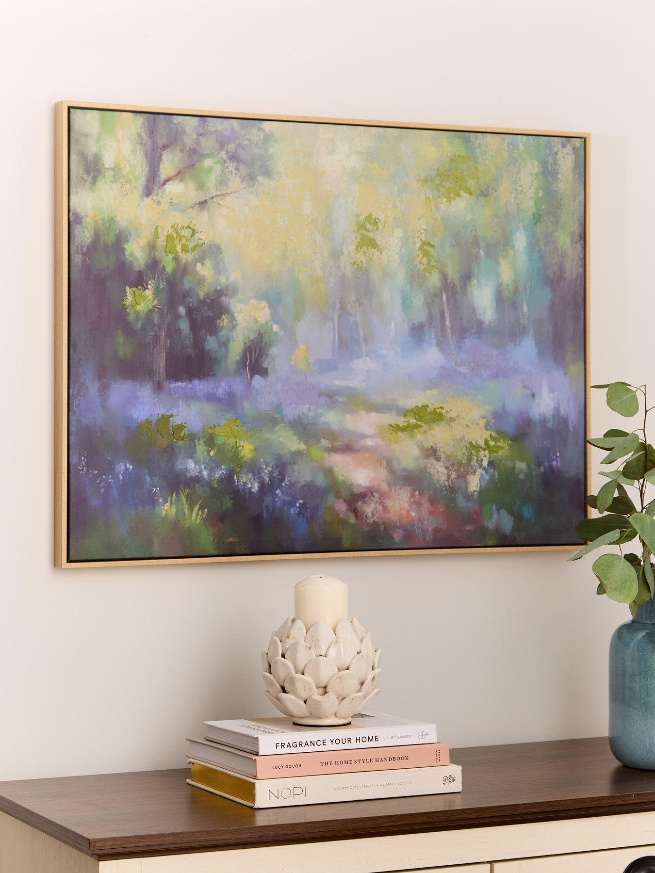 Very Home Green Forest Landscape Hand Paint Printed Canvas 60x80cm