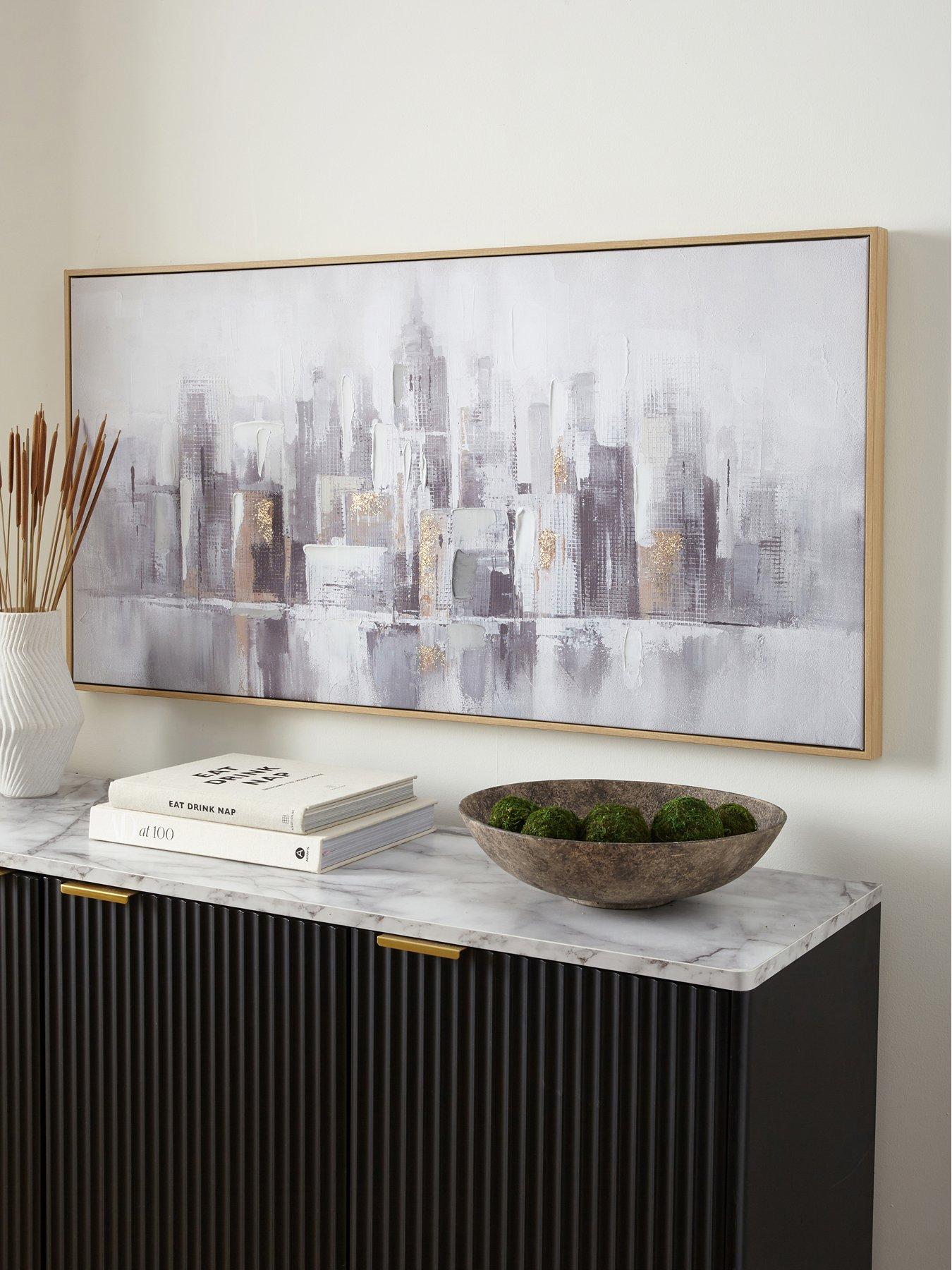the-very-collection-capped-city-landscape-foiled-canvas-with-hand-painted-embellishments