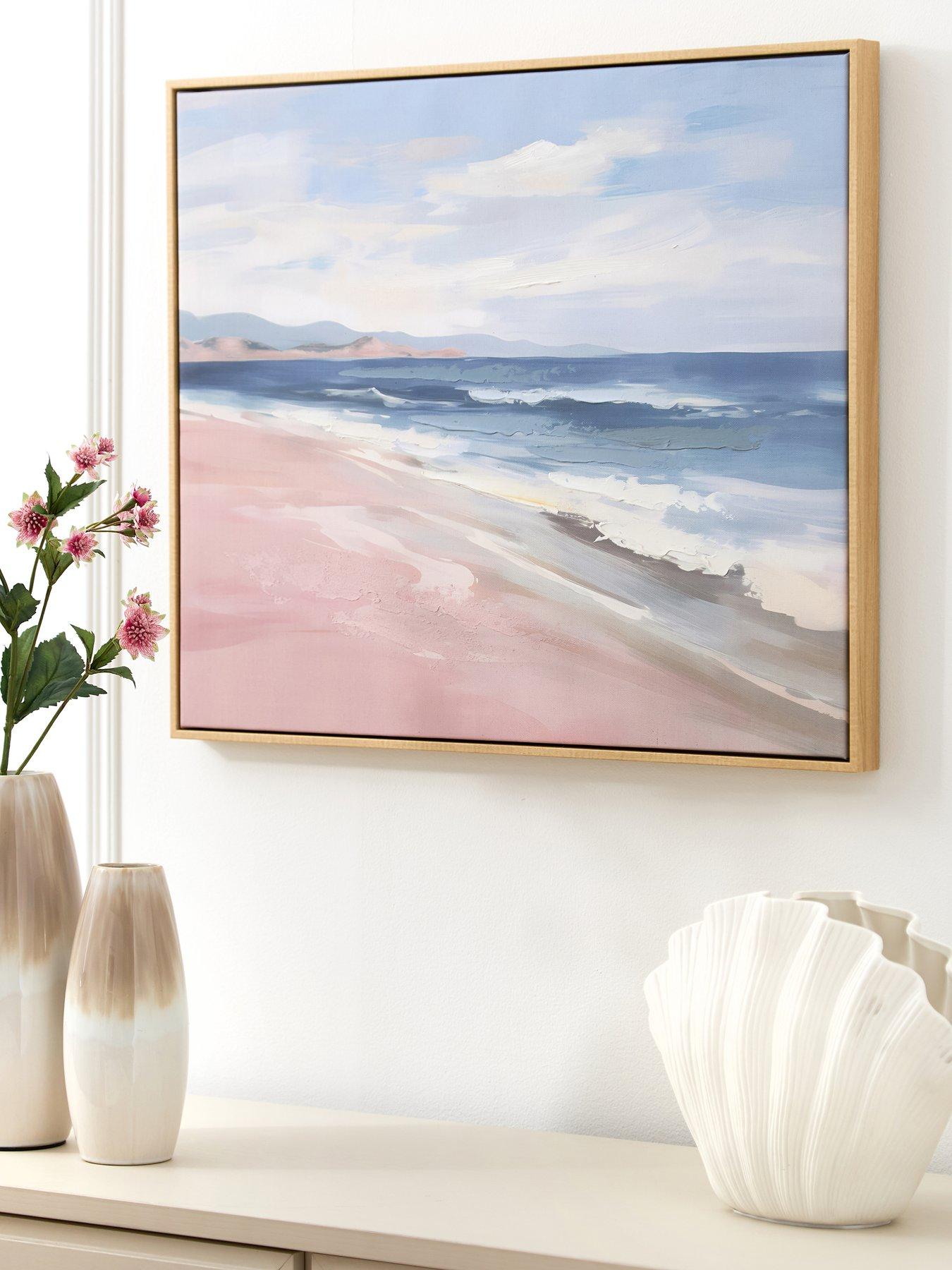 Image 1 of 6 of The Very Collection Sea Shore Capped Printed Canvas Wall Art