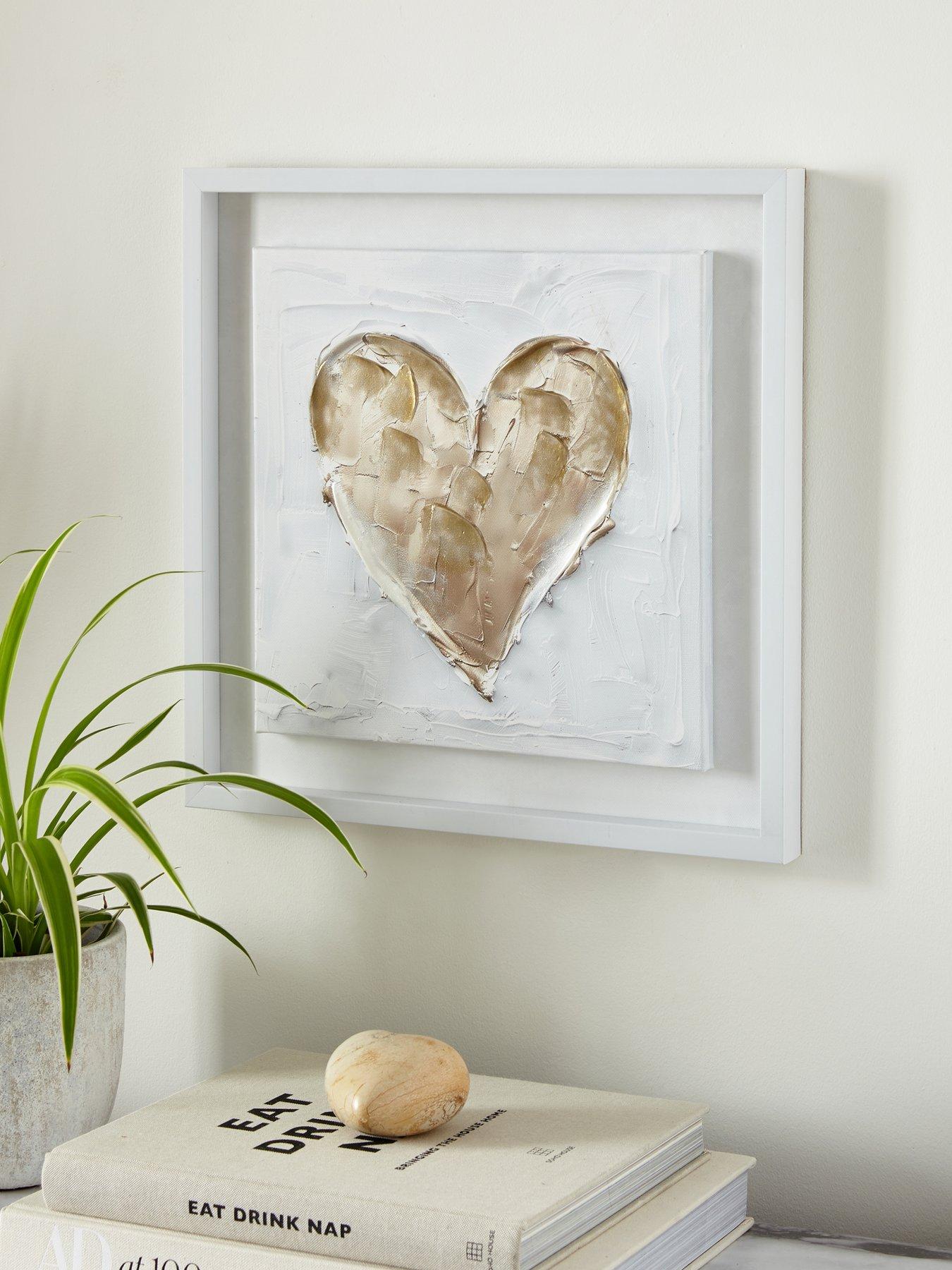 Image 1 of 6 of The Very Collection Heart Printed Canvas Wall Art&nbsp;