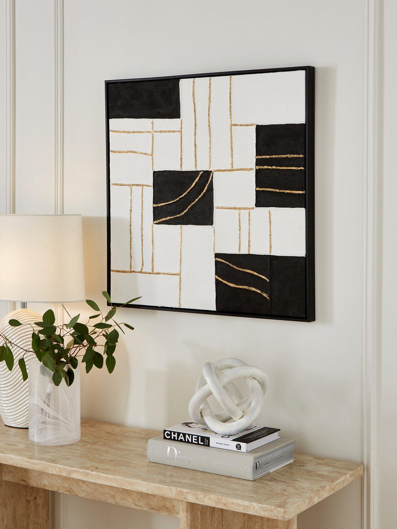 Image 1 of 5 of The Very Collection Hand Paint Abstract Shapes Capped Canvas 60x60cm