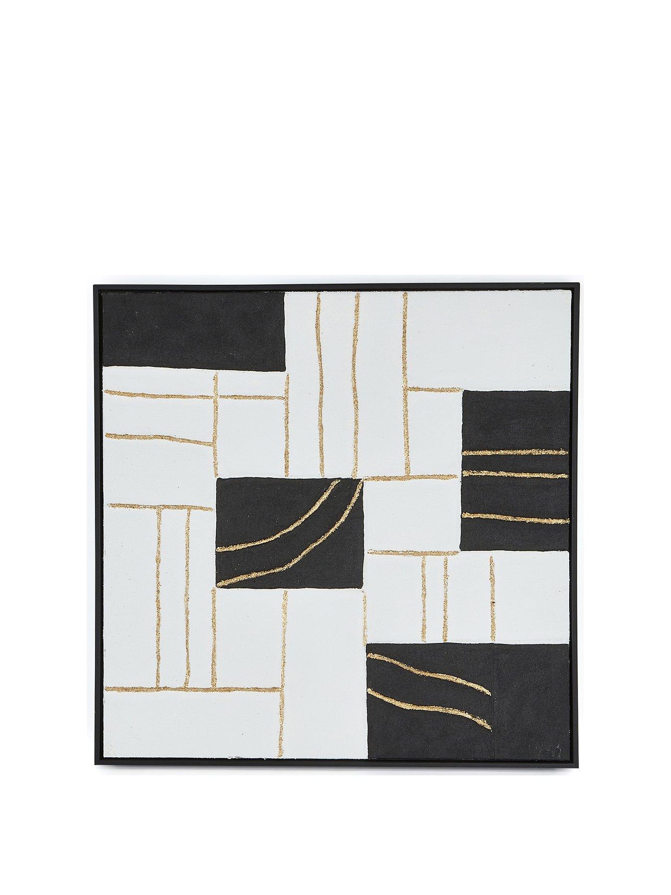 Image 2 of 5 of The Very Collection Hand Paint Abstract Shapes Capped Canvas 60x60cm