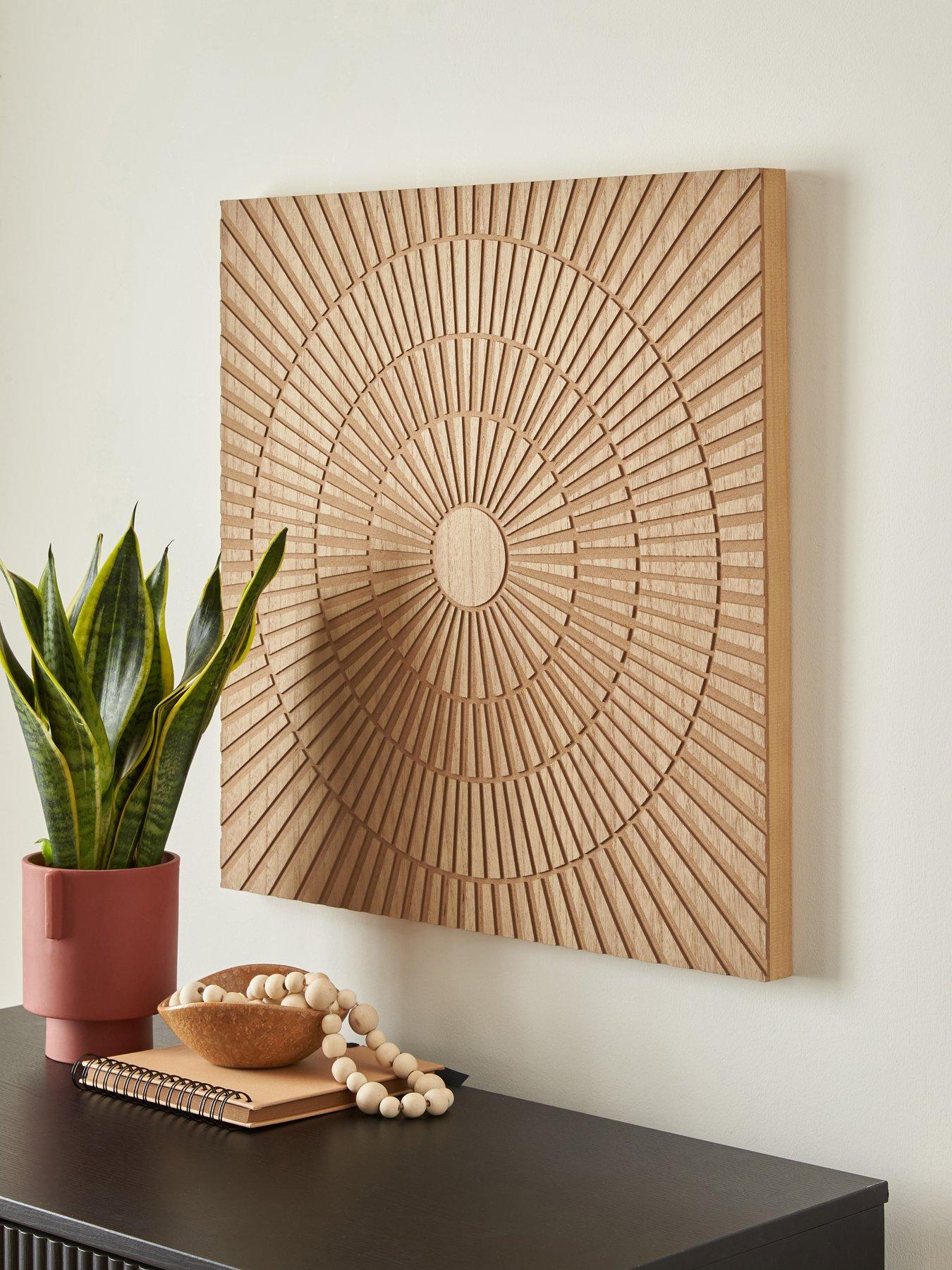 The Very Collection 3D Raised Circle Cut Out Wooden Art 60x60cm