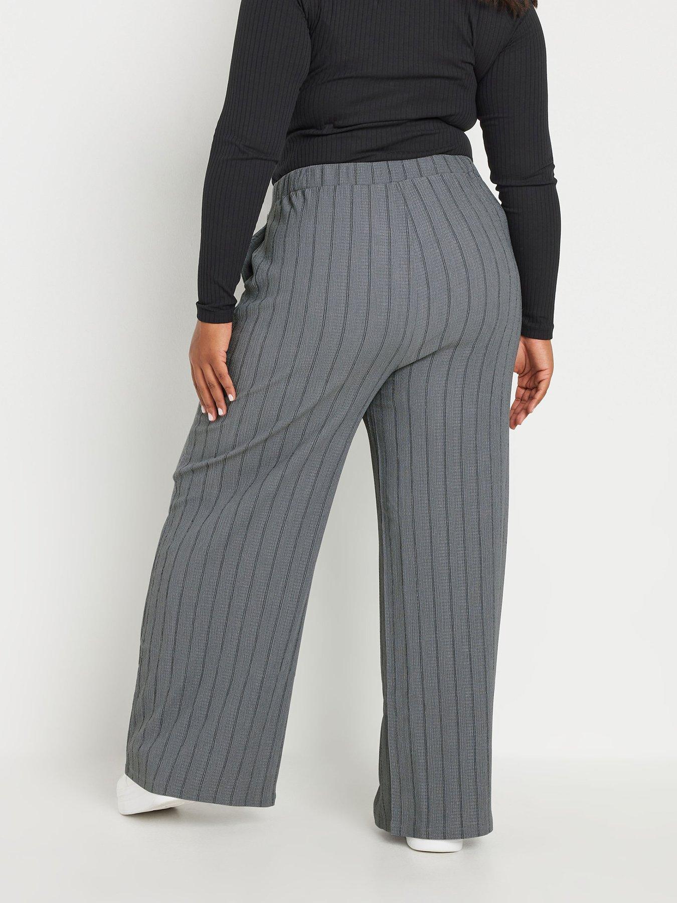 yours-curve-textured-pull-on-stripe-trouserstillFront