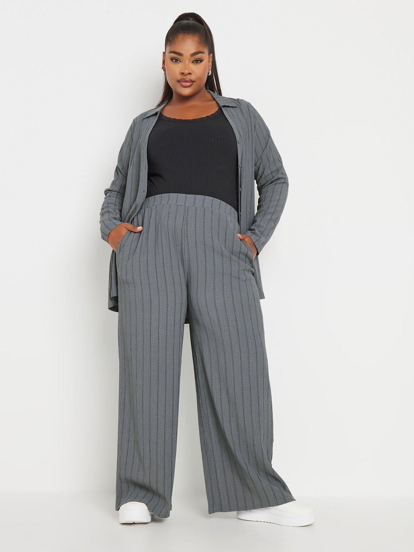 yours-curve-textured-pull-on-stripe-trouserback