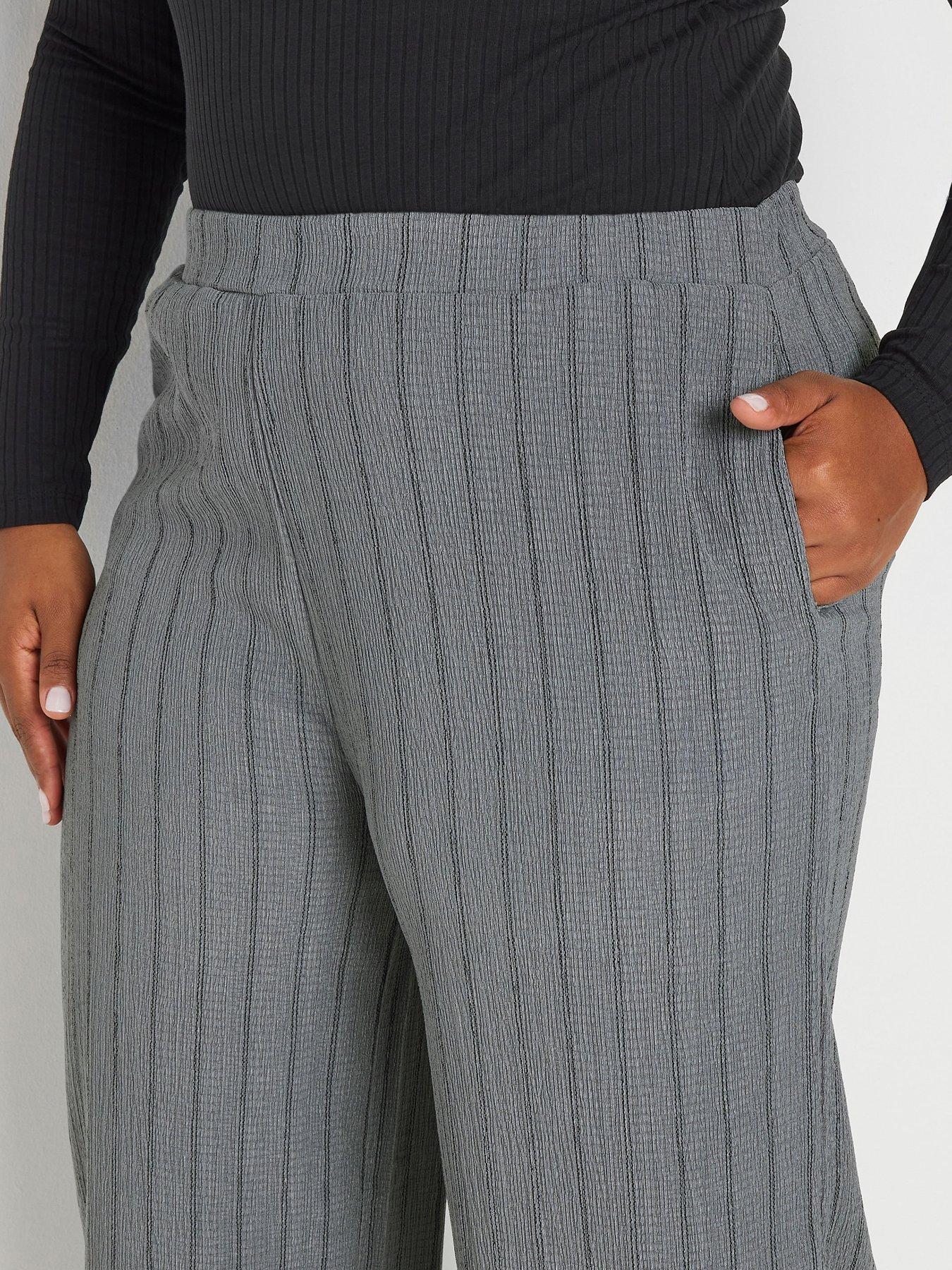 yours-curve-textured-pull-on-stripe-trouseroutfit