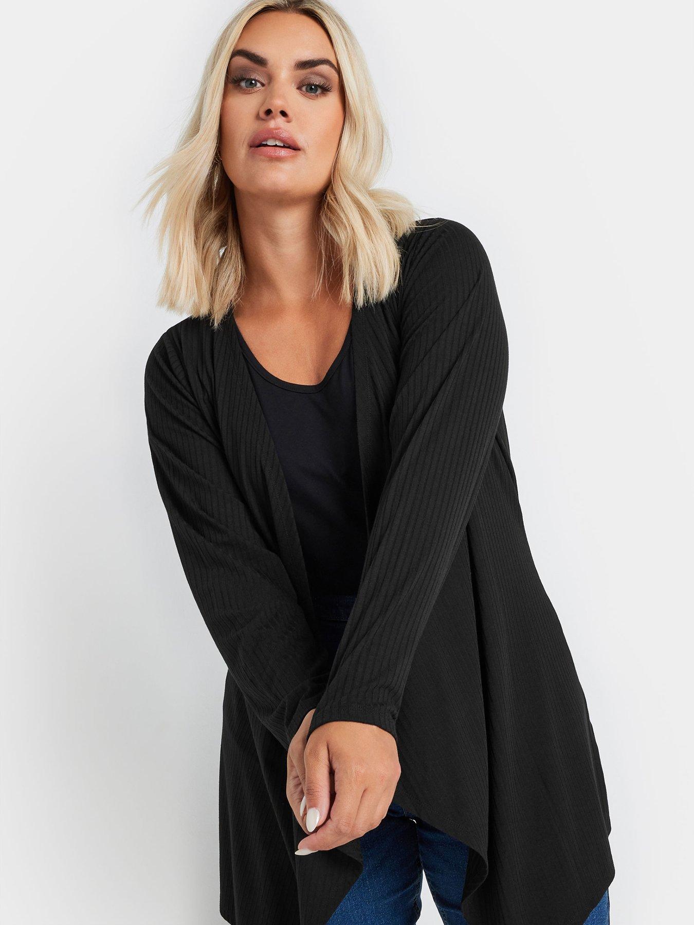 yours-curve-waterfall-cardigan-blackoutfit