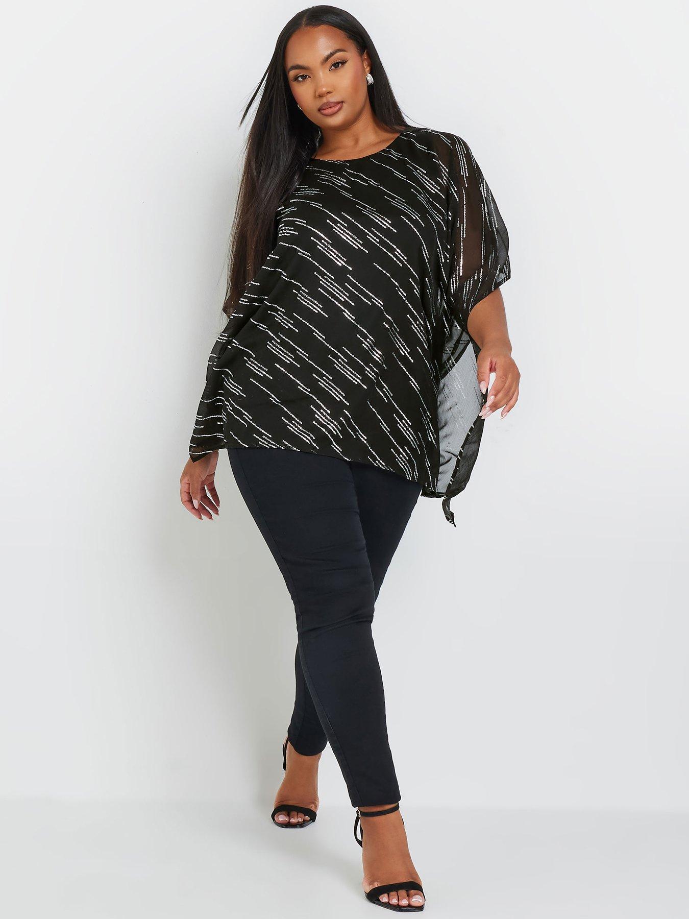 yours-curve-drape-metallic-blouse-blackback