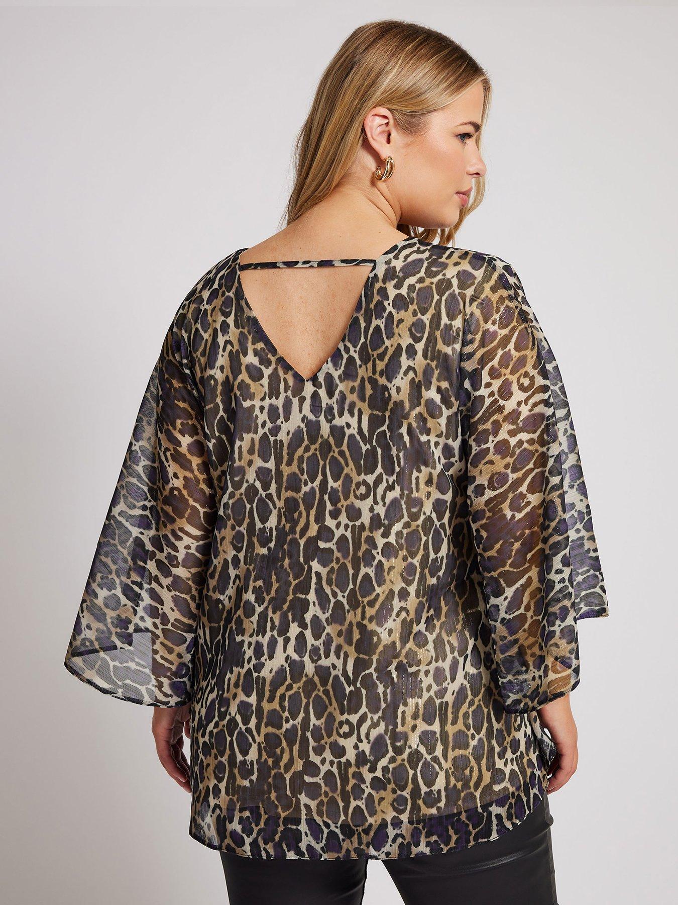 yours-curve-metallic-cape-sleeve-top-blackstillFront